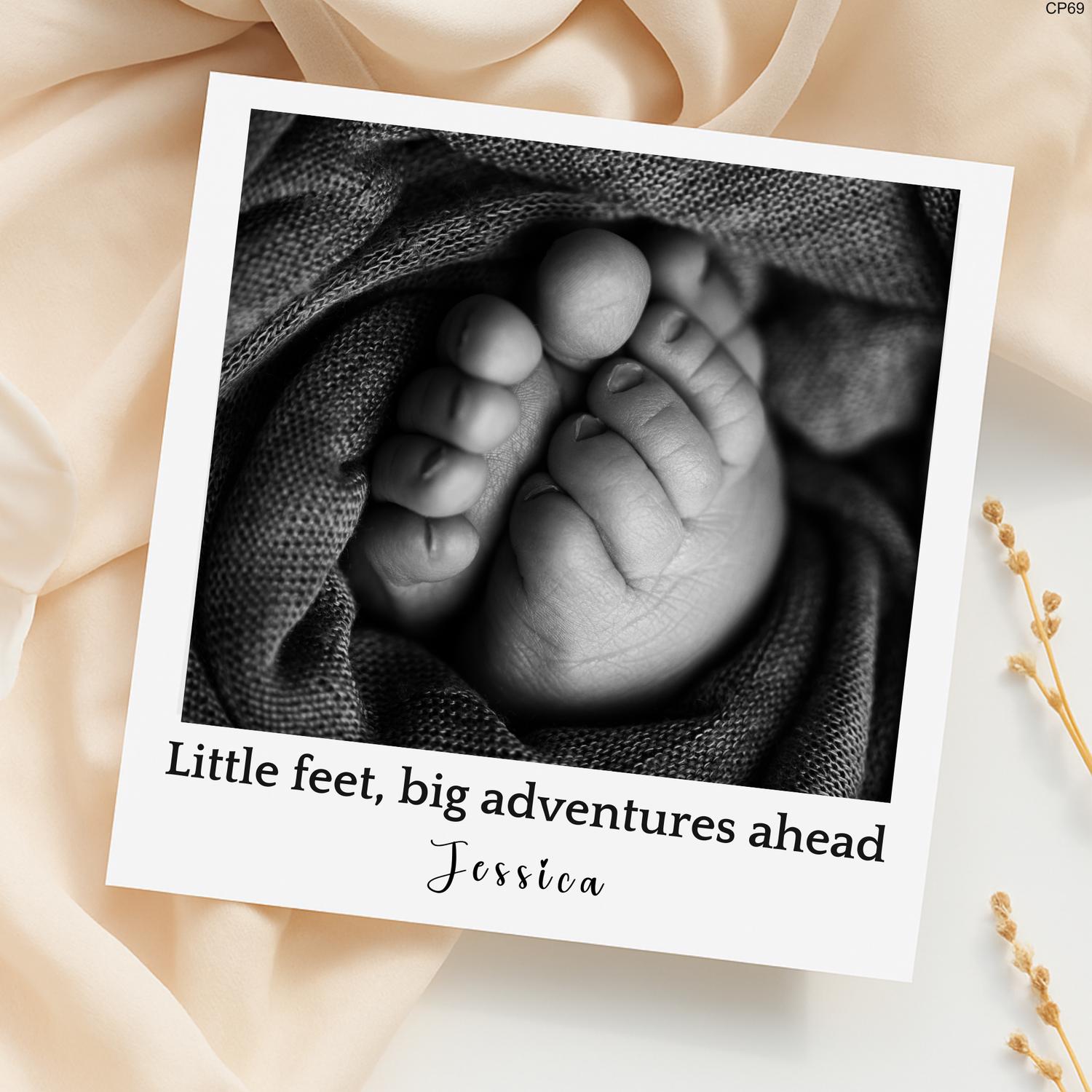 Personalized Photo Card: New Baby, Big Adventures Keepsake