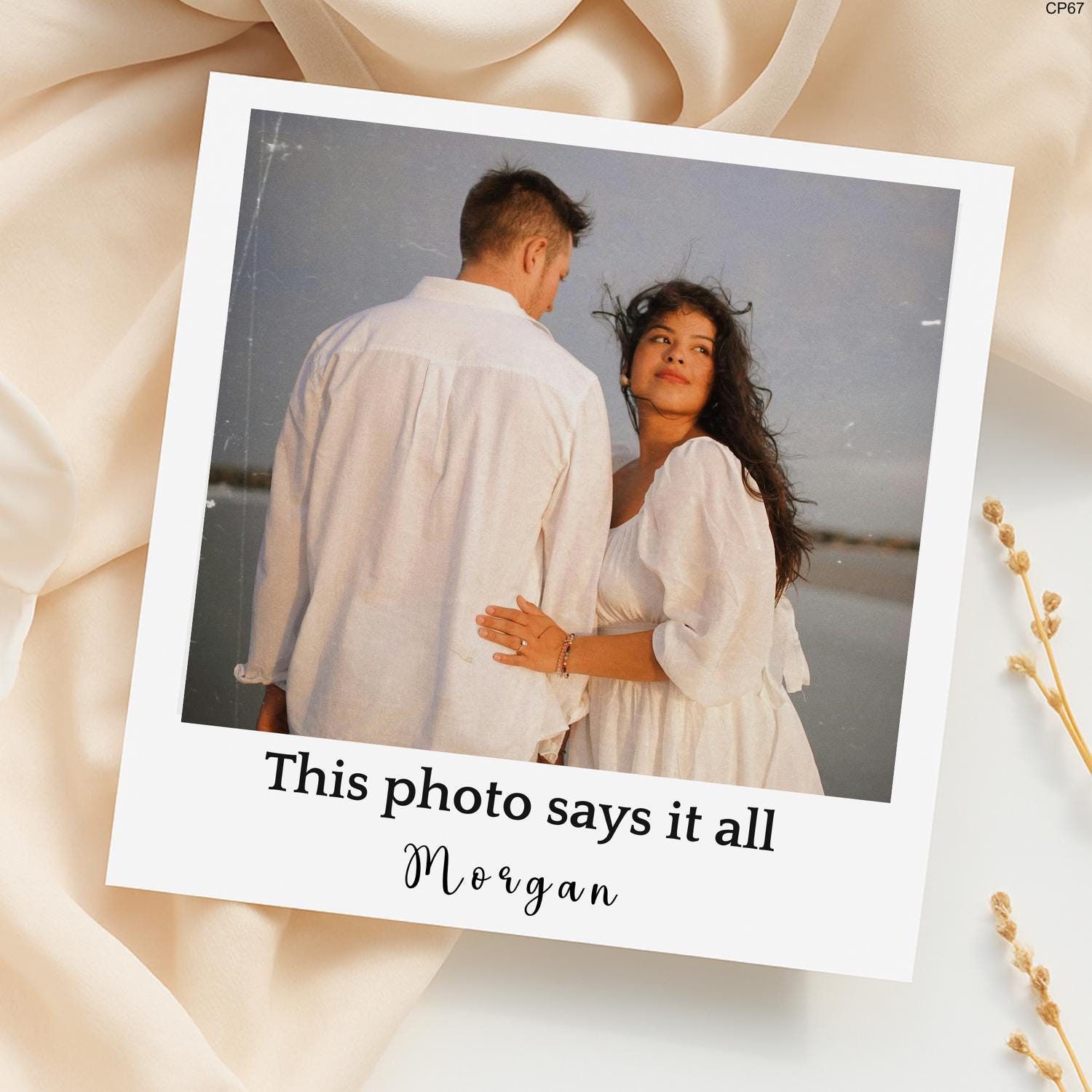 Personalized Romantic Couple Photo Card: Vintage Style Keepsake