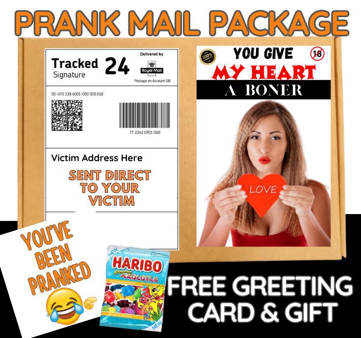 Funny Prank Mail Package: "You Give My Heart a Boner" Gag Gift