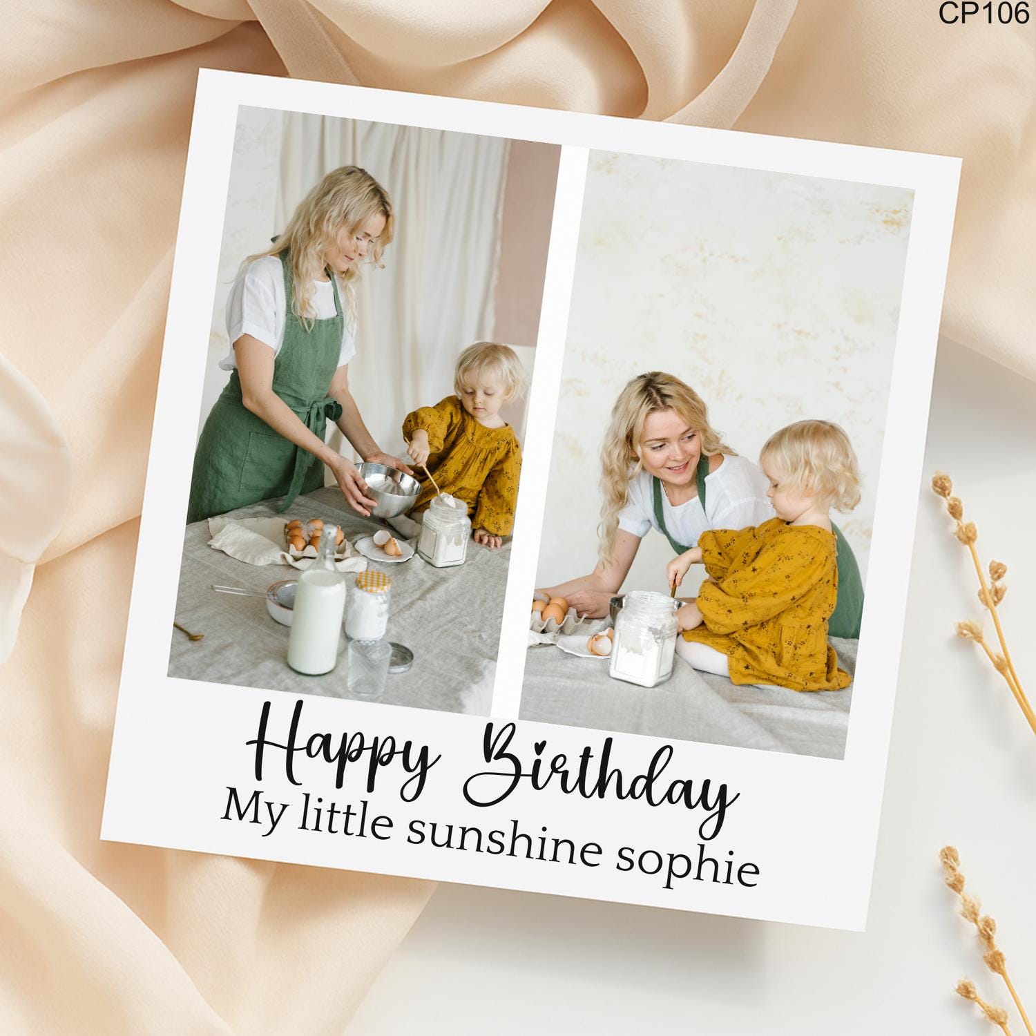 Personalized Photo Birthday Card for Daughter: Baking Theme Keepsake