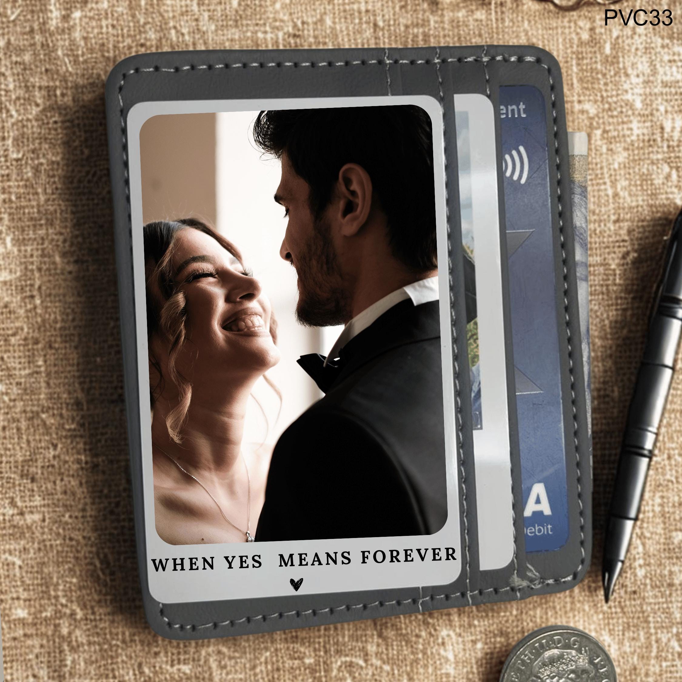 Personalized Photo Wallet Card: PVC Anniversary Keepsake