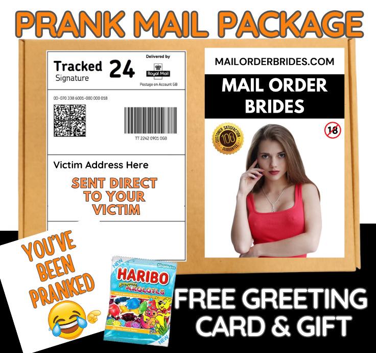 Prank Mail Package: Funny Gag Gift with Greeting Card & Candy