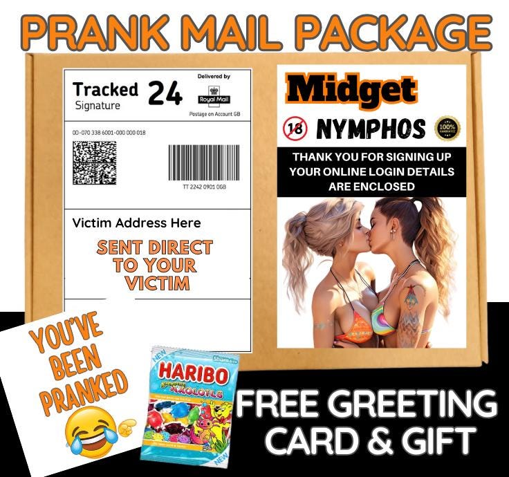 Funny Prank Mail Package: Gag Gift with Candy & Card