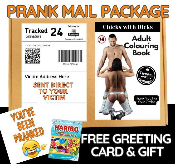 Funny Prank Mail Package: Adult Colouring Book, Granny Panties, Candy