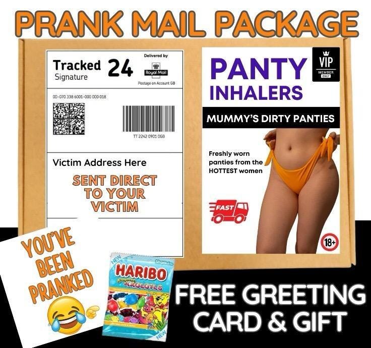Funny Prank Mail Package: Panty Inhalers, Free Sweets & Card