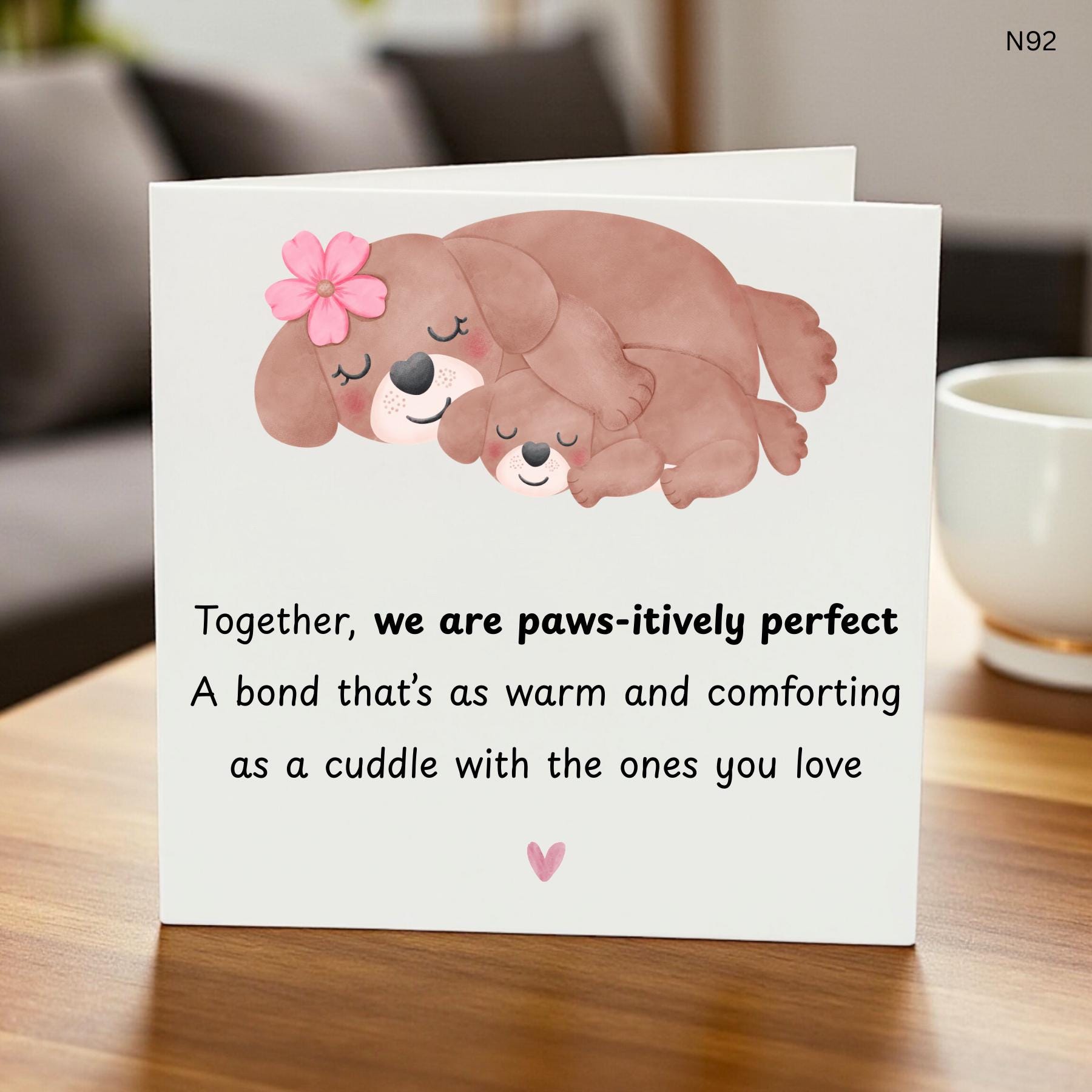 Paws-itively Perfect Dog Lovers Card, Cute Design, Perfect for Couples, Handcrafted with Love, Customizable, Heartfelt Gift for Loved Ones"