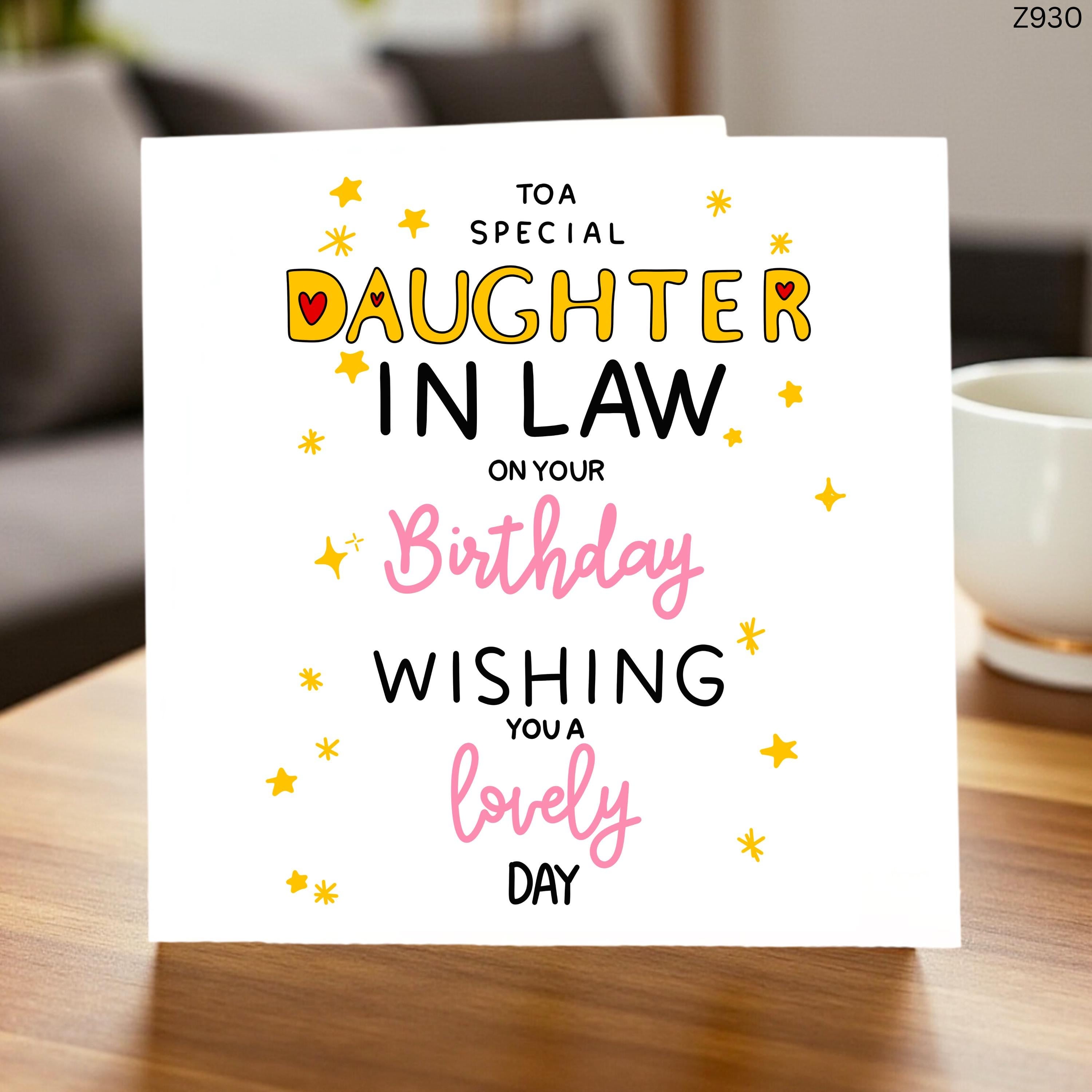 Funny Daughter-in-Law Birthday Card, Cute Female Greeting, Happy Birthday Card for Daughter-in-Law, Family Gift