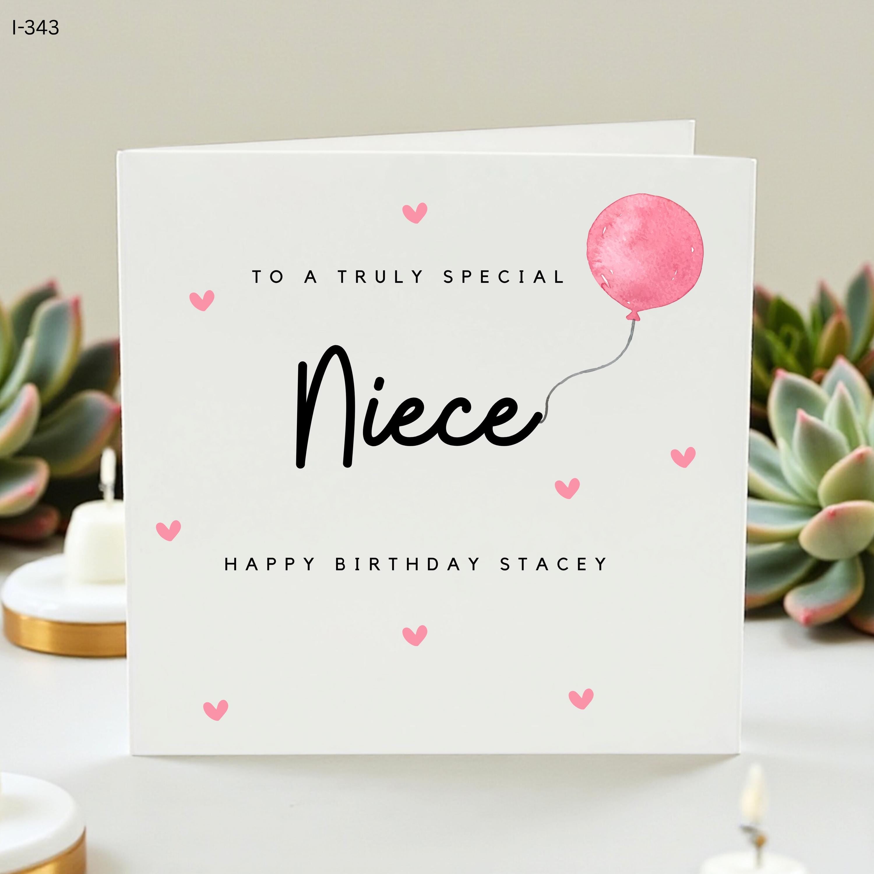 Personalized Niece Birthday Card, Official Teenager 13th Birthday Card for Her, Custom Name Greeting Card, Special Niece Gift from Aunt 6x6