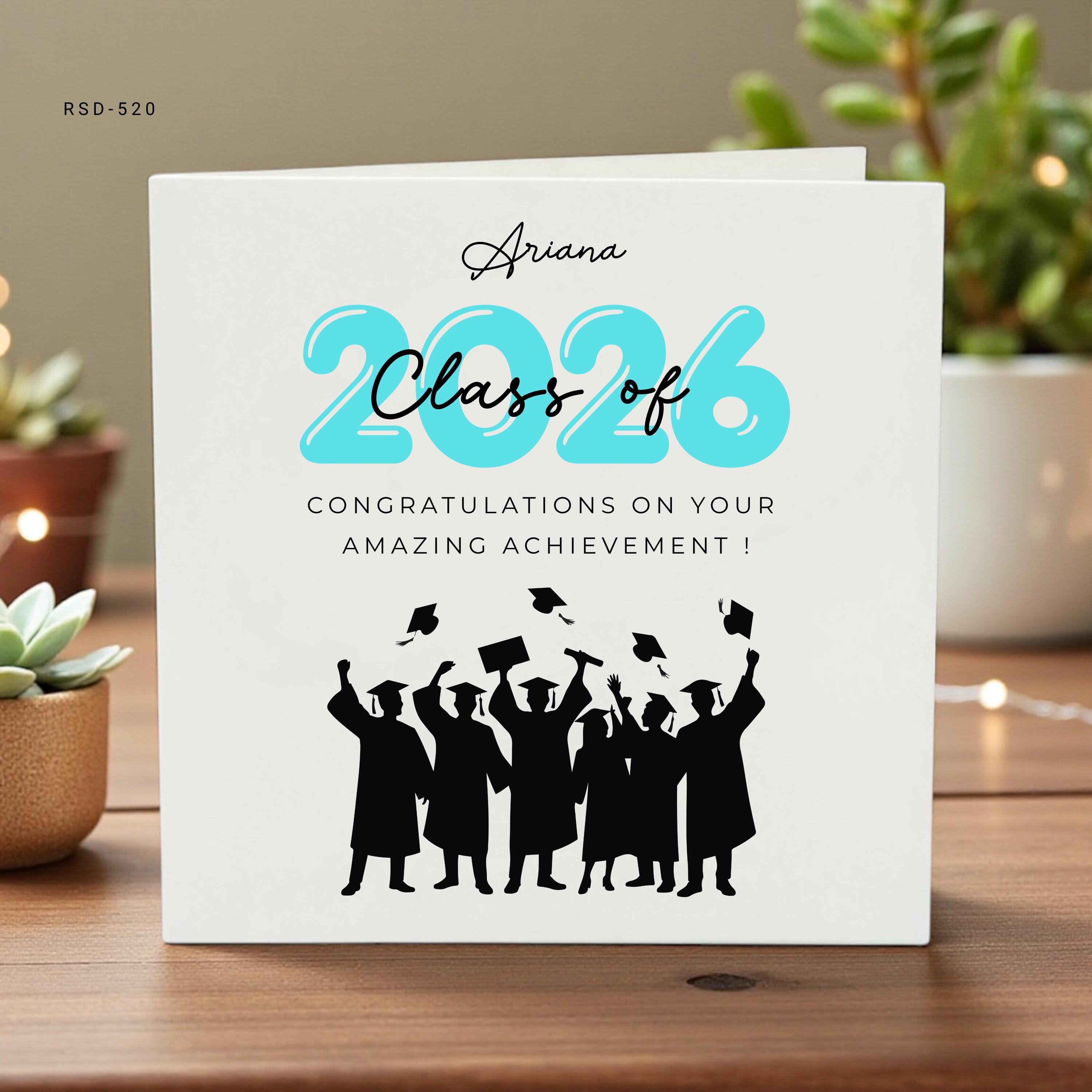 Personalised Graduation Card Class of 2026 β Custom Name Graduation Card β Minimal Modern Congrats Graduate Card β Keepsake Graduation Card