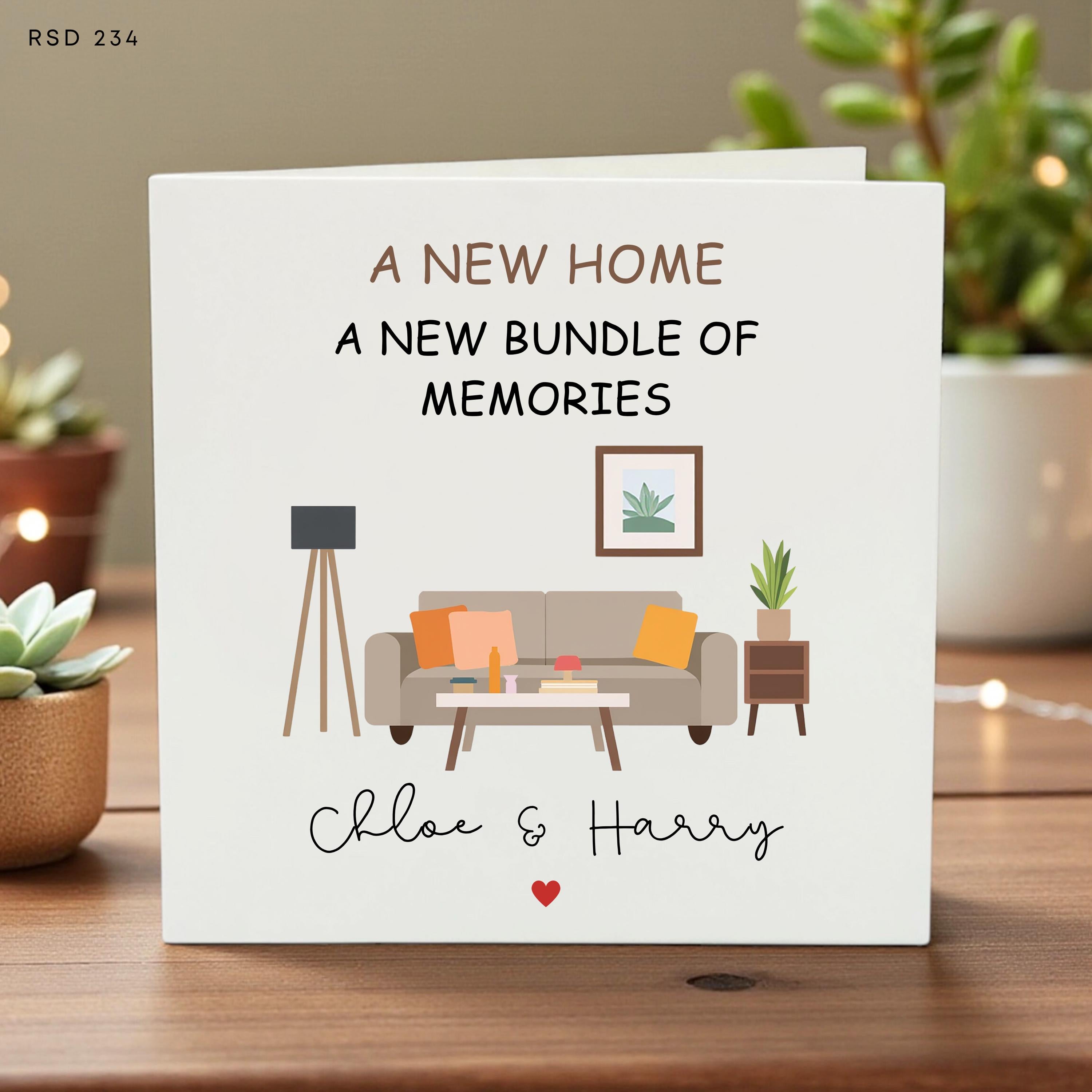 New Home Greeting Card, Housewarming Card, Personalized Home Card, Moving House Keepsake, Cute Illustration, New Home Gift