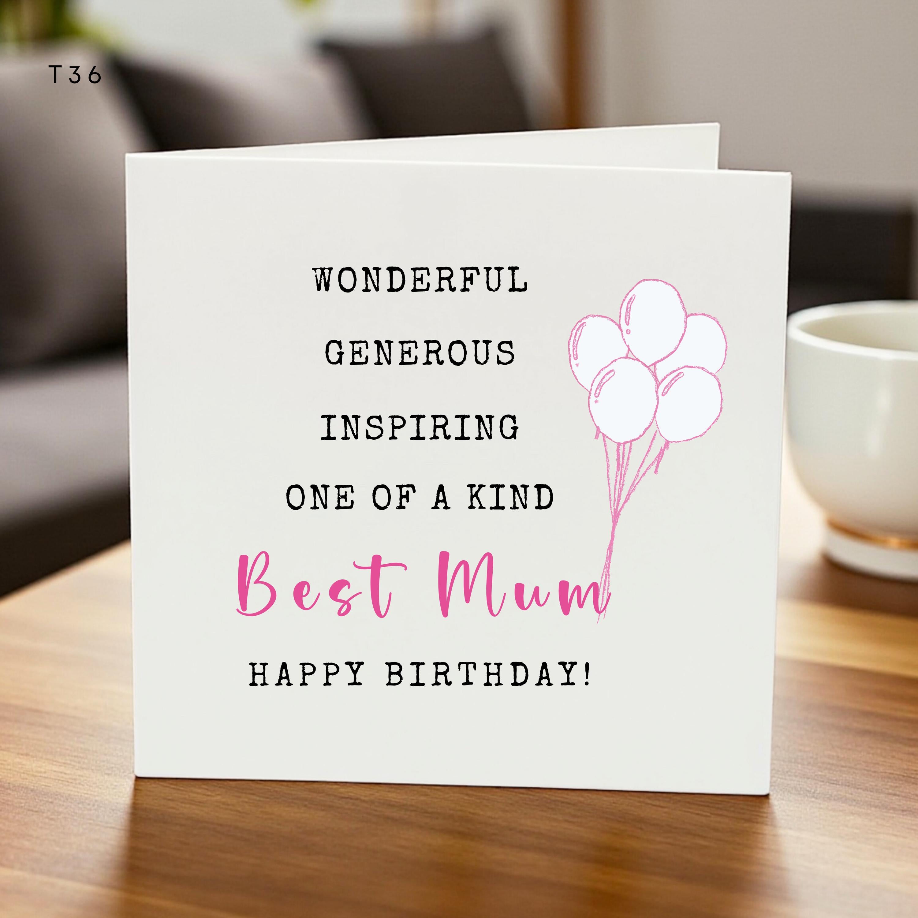 Personalised Best Mum Birthday Card Loving Sentimental Heartfelt Mother Gift Custom Message One Of A Kind Mum Keepsake Card