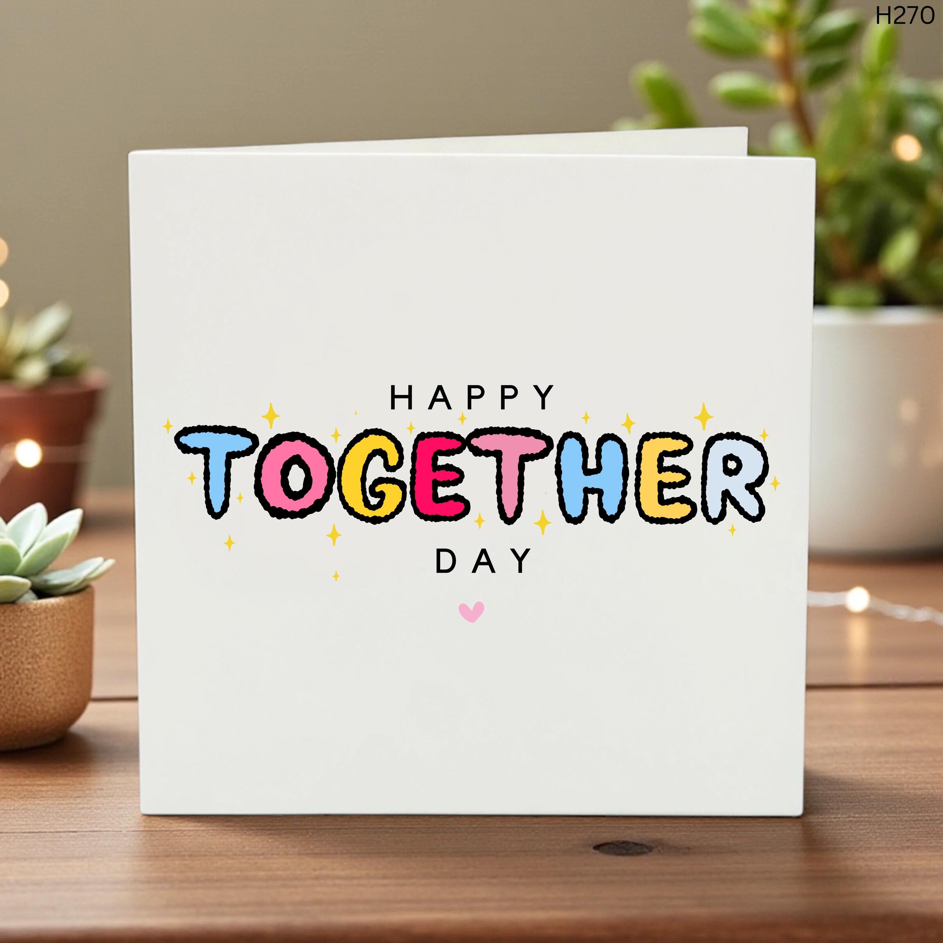 Funny Happy Together Day Card, Personalized Couple Greeting, Cute Colorful Design, Anniversary, Romantic, Customizable Message