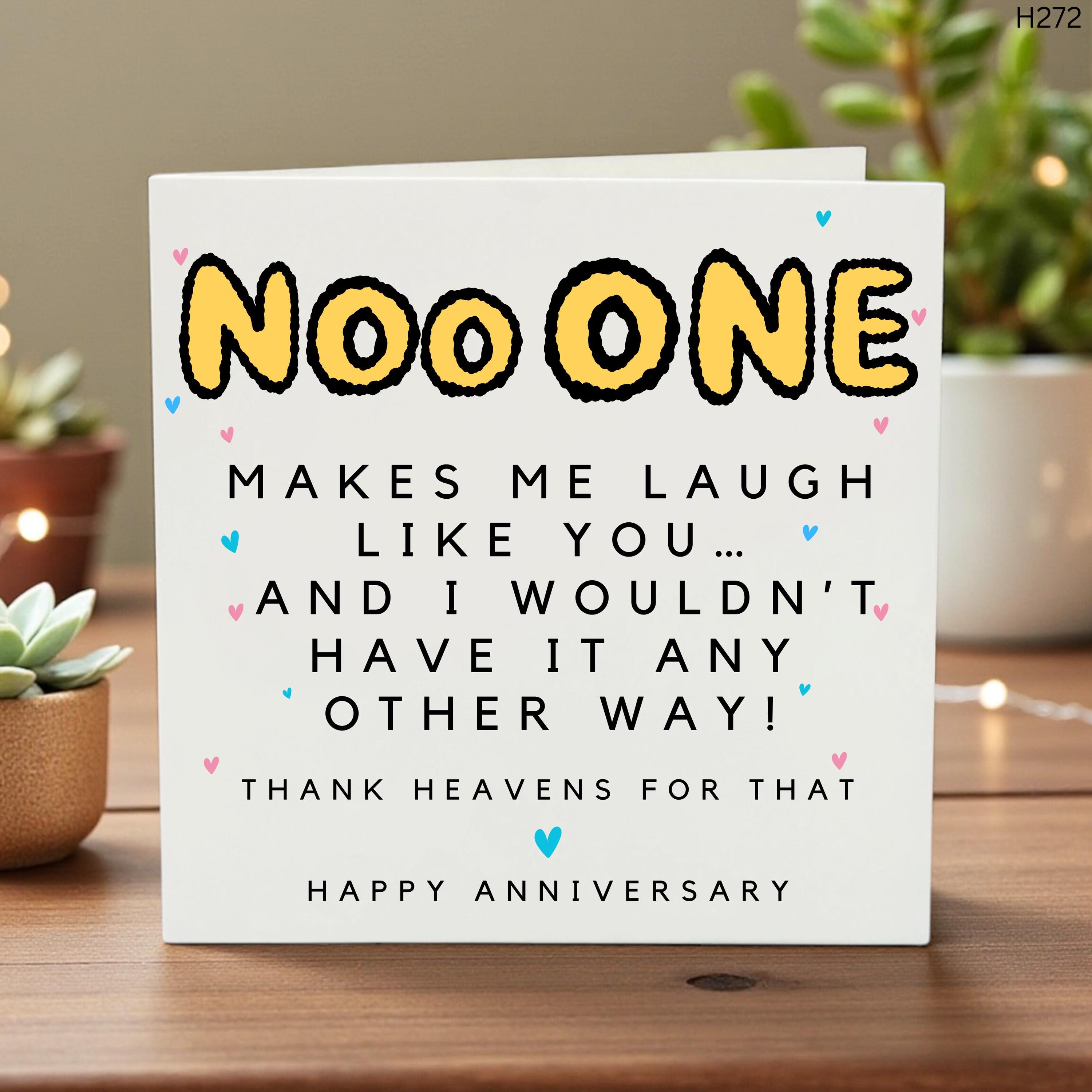 Funny Anniversary Card for Couples, Makes Me Laugh, Romantic Keepsake, Personalized Love Gift, Relationship Humor Card