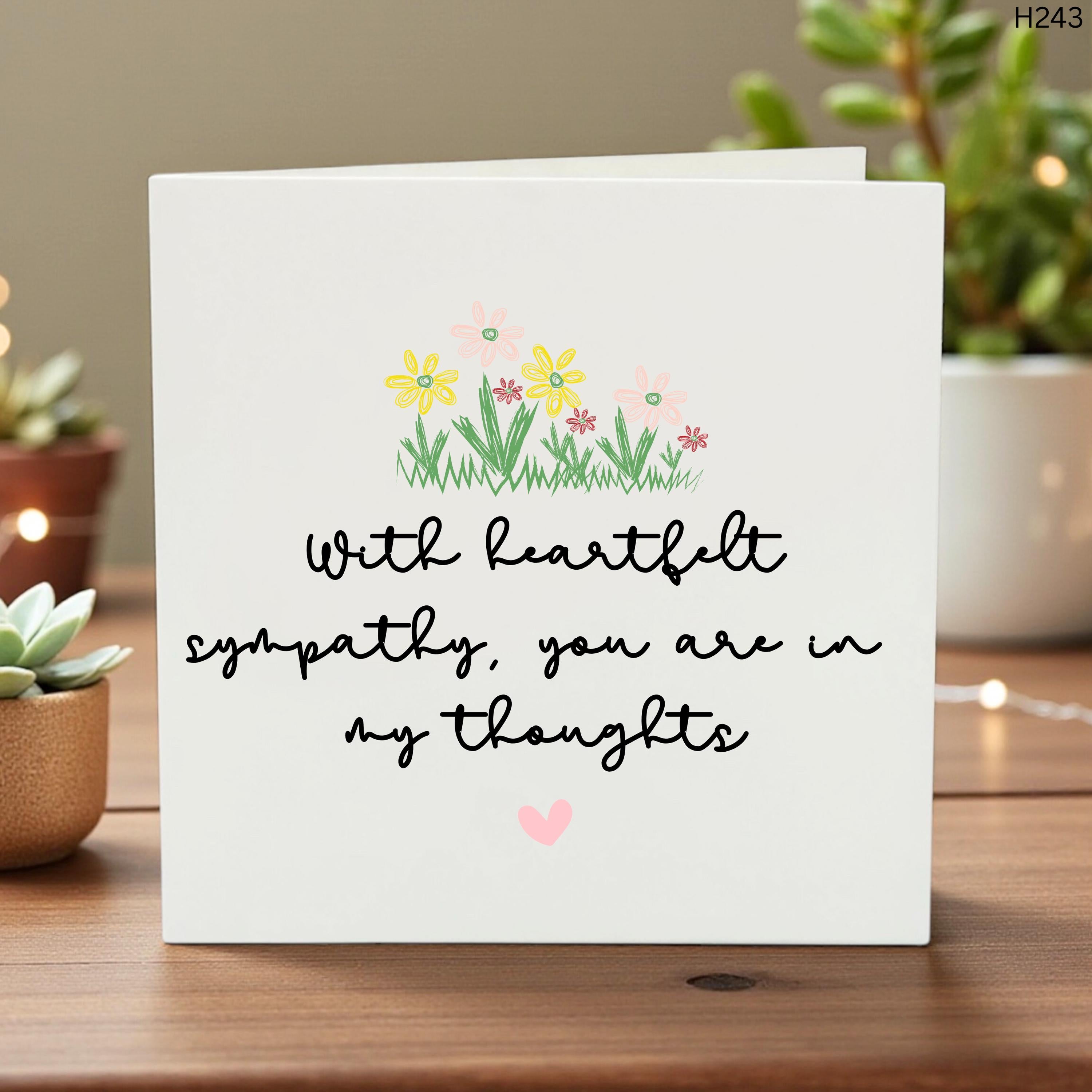 Heartfelt Sympathy Card, Condolence Greeting, Thoughtful Handcrafted Design, Elegant Flowers, Comforting Message for Loved Ones