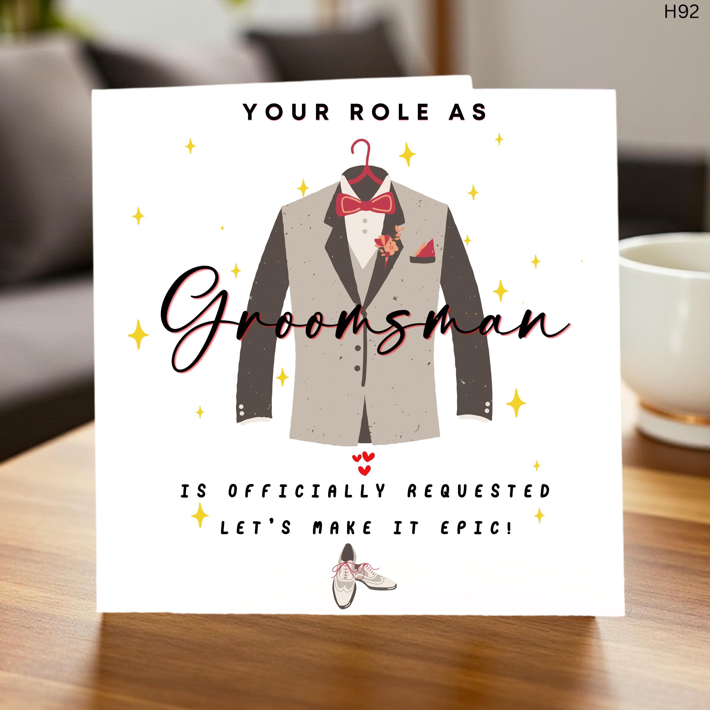 Groomsmen Proposal Card Personalised Best Man Invitation Card Groom Wedding Party Custom Name Card Fun Epic Groomsman Gift