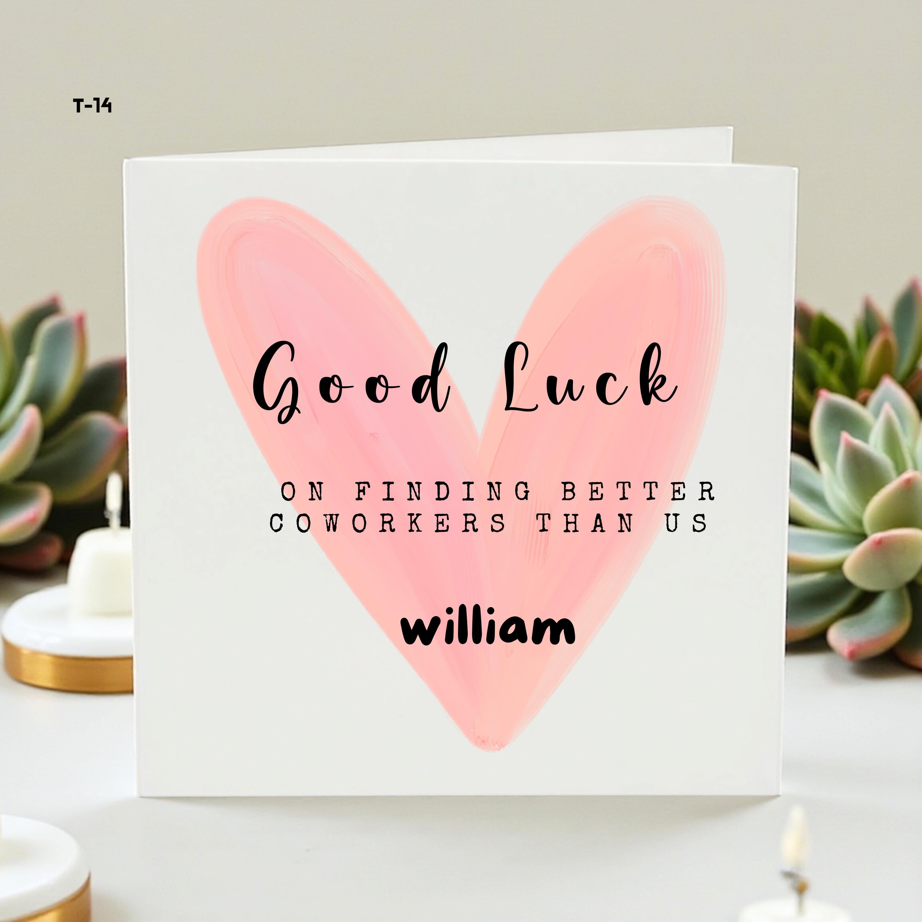 Good Luck Leaving Job Card, Funny Work Farewell Card, Colleague Goodbye Card, Personalised Coworker Card, New Job Card 6x6