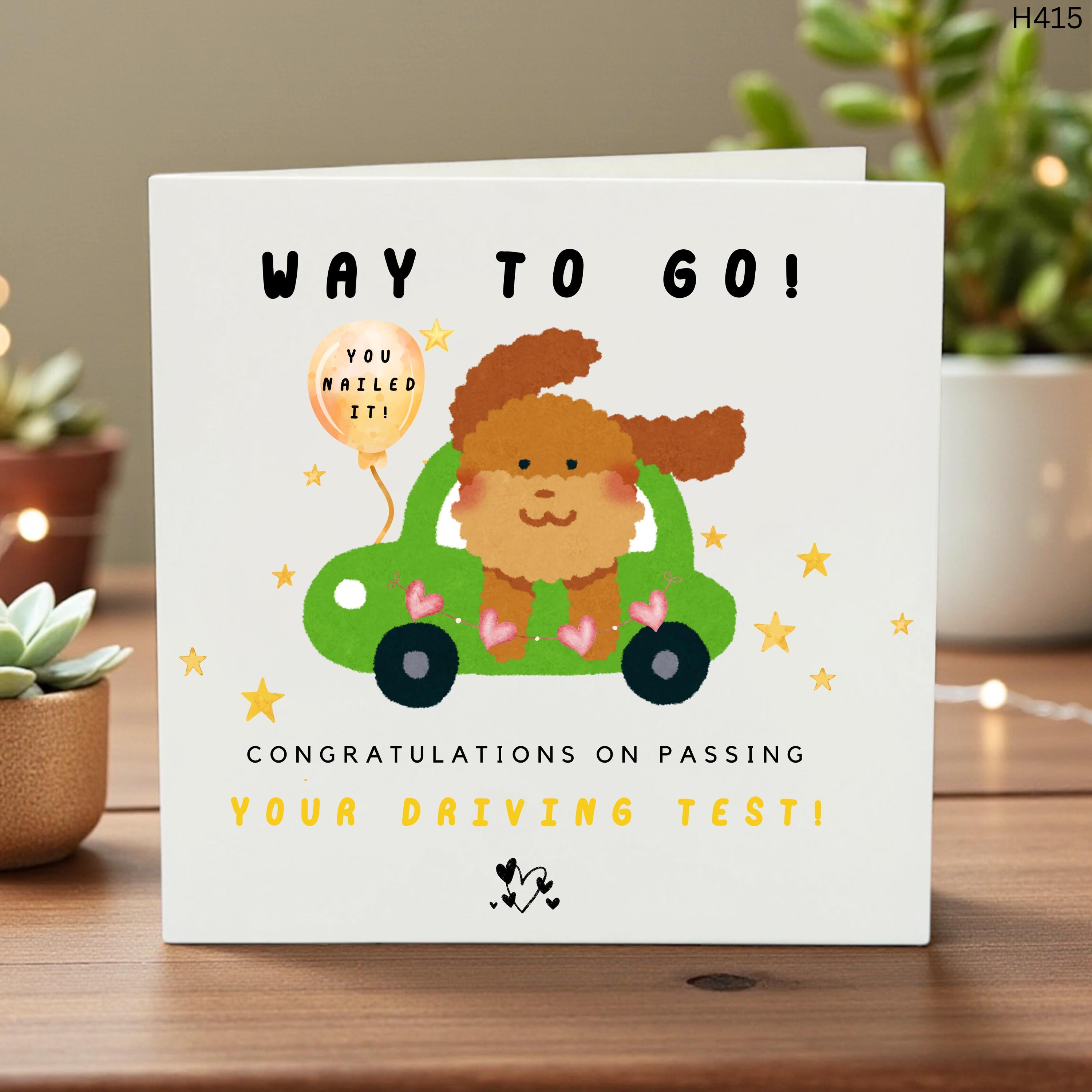 Personalized Driving Test Card, Way to Go Card, Custom Name Graduation, Fun Kids Achievement, Passing Test Celebration, Congrats 6x6