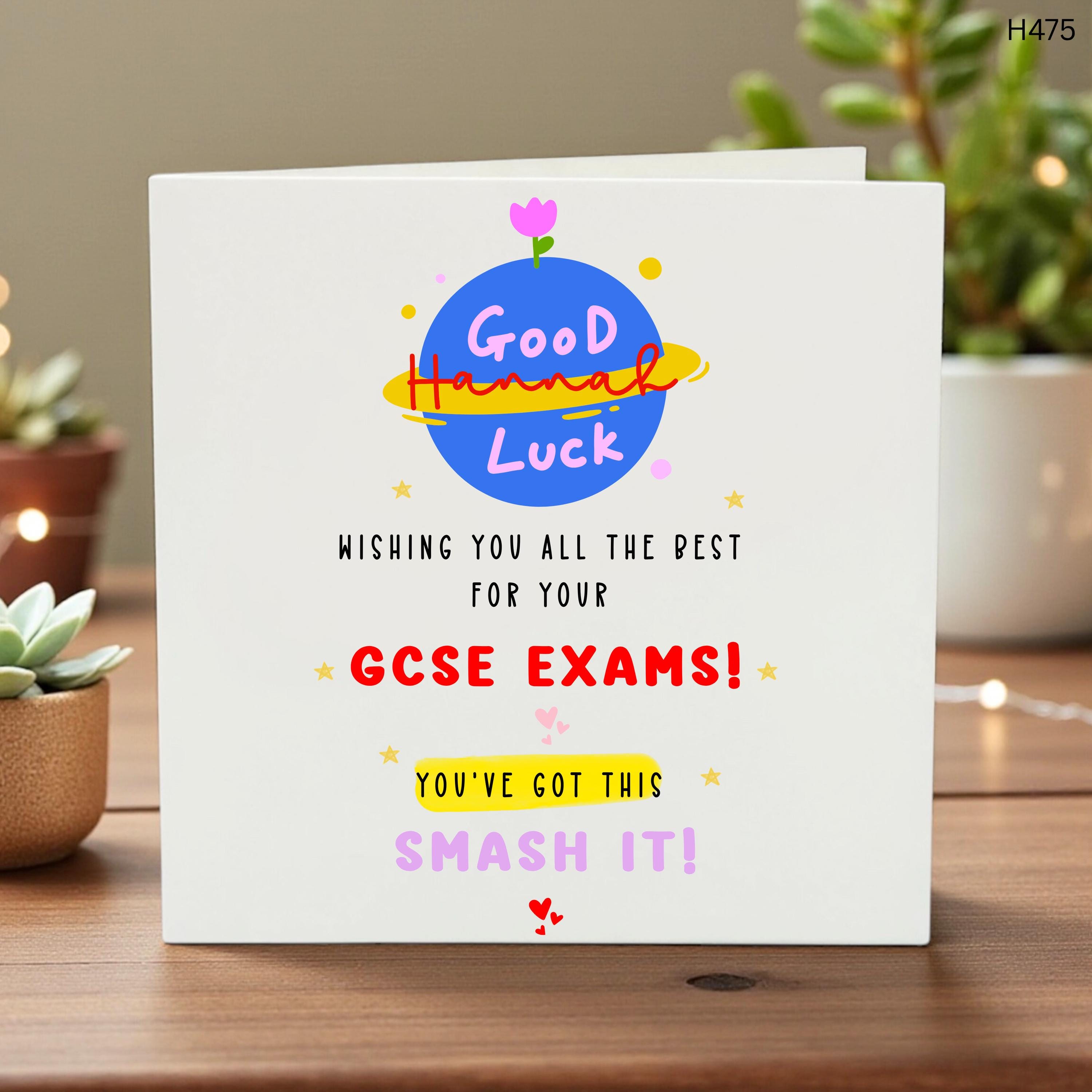 Personalized GCSE Good Luck Card, Custom Name Exam Encouragement, You've Got This Smash It Card, High School Exam Support, Best of Luck
