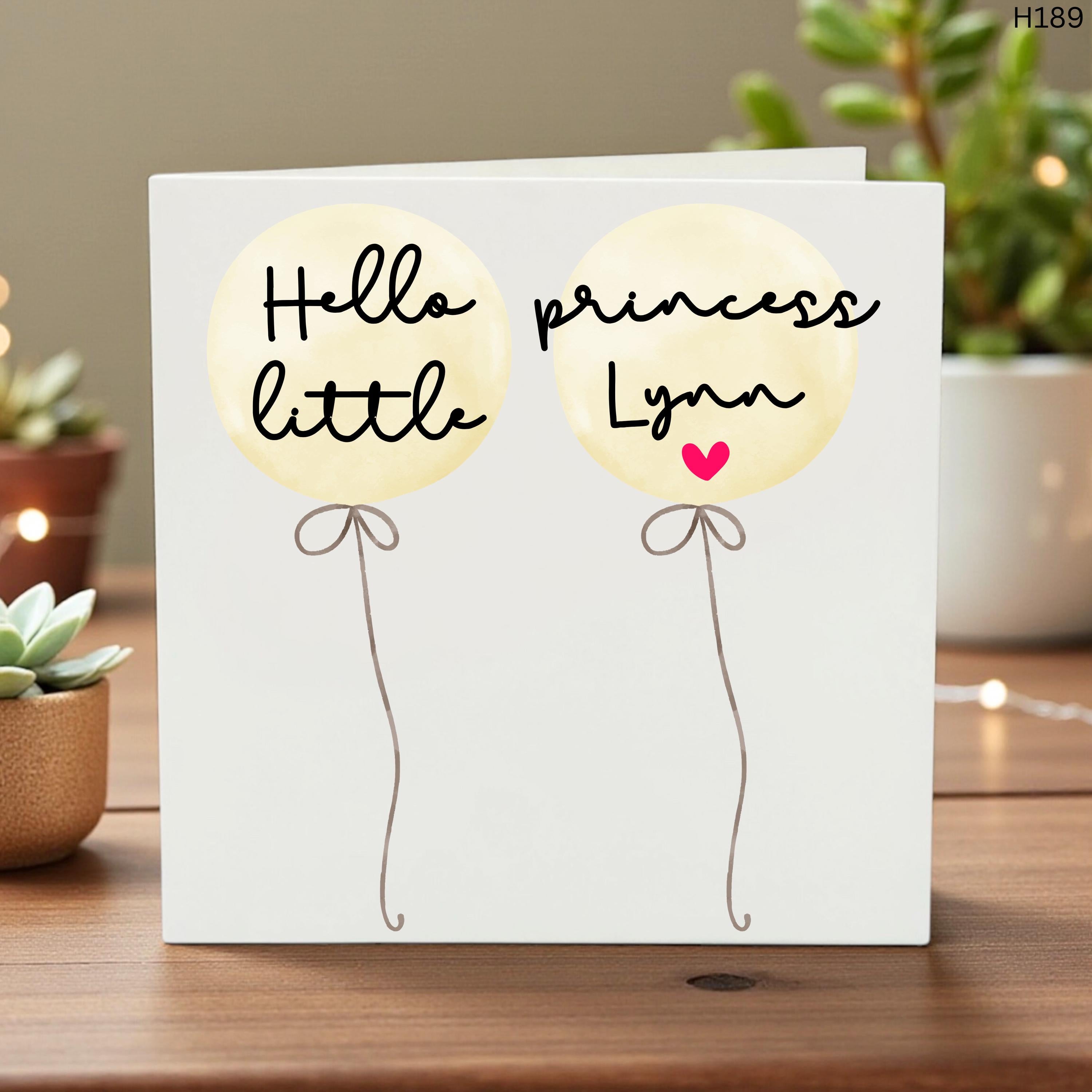 Hello Baby Girl Card-Congratulations on the baby-Greeting Card - Baby Shower Card-Personalized Baby Card β Custom Newborn Greeting Card