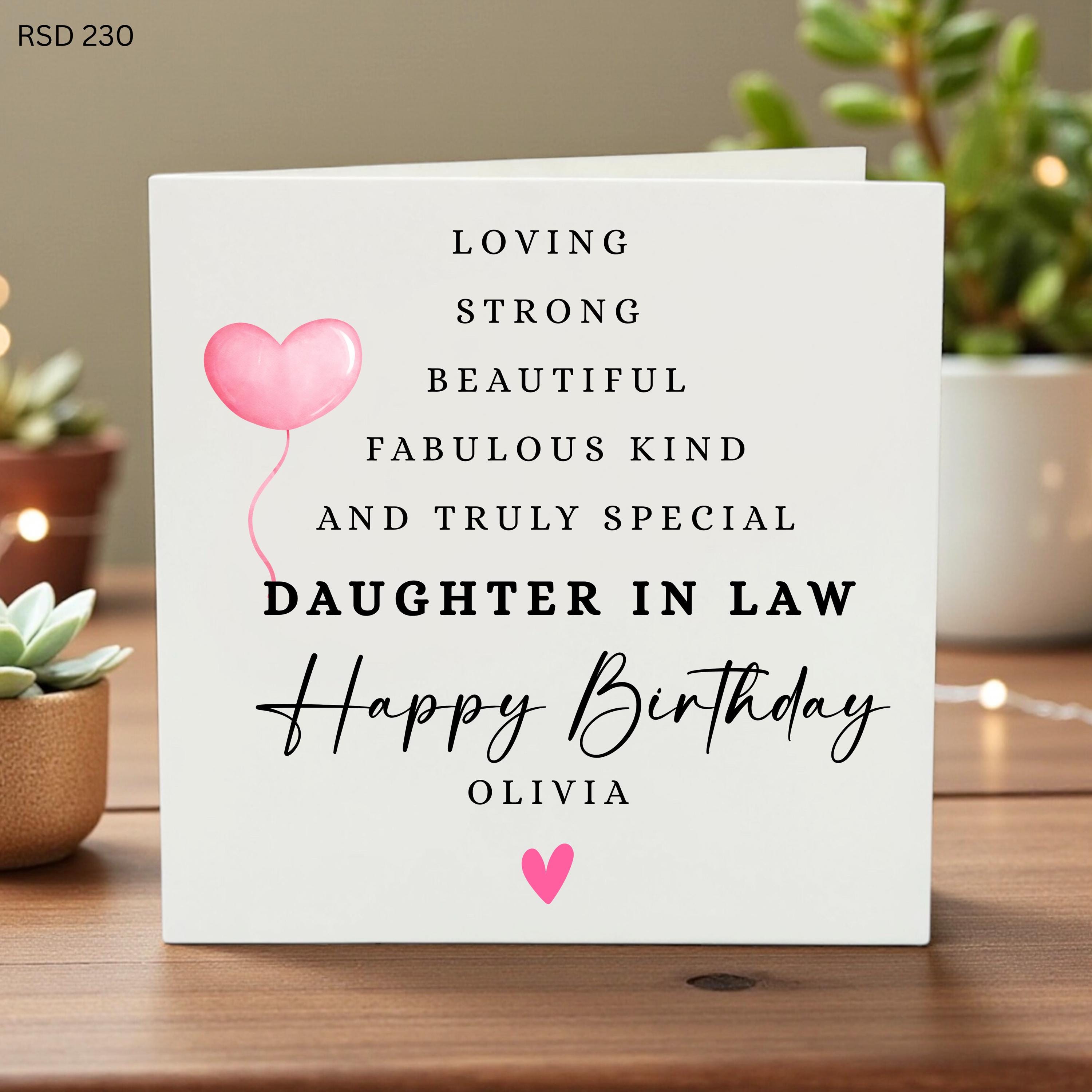 Personalized 30th Birthday Card for Daughter, Custom Name Happy 30th Birthday Olivia, Watercolor Cake and Pink Gin Card for Her, Age 30