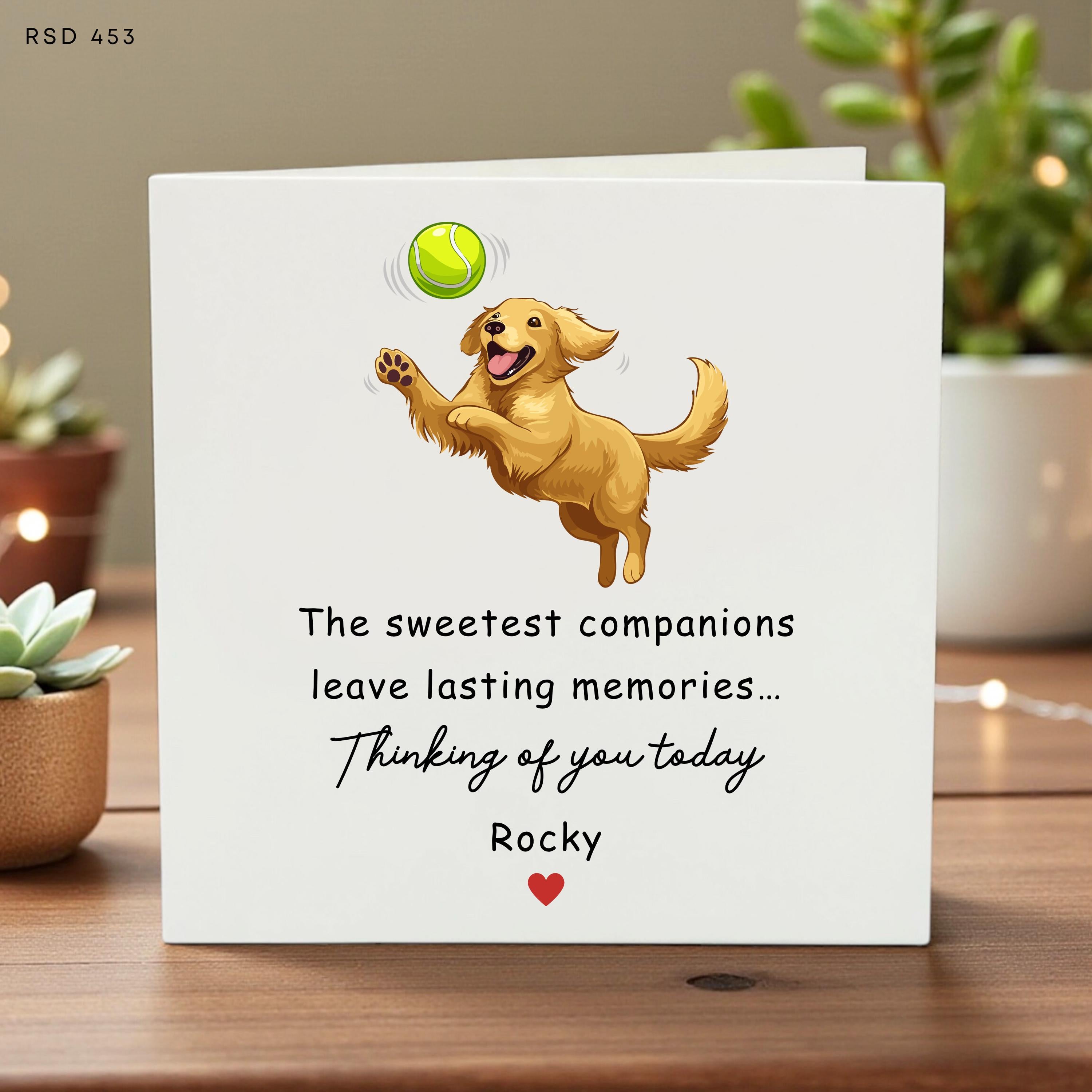 Personalized Dog Sympathy Card, Pet Loss Card, Dog Remembrance, In Memory Card, Custom Name Card, Pet Keepsake, Thinking of You