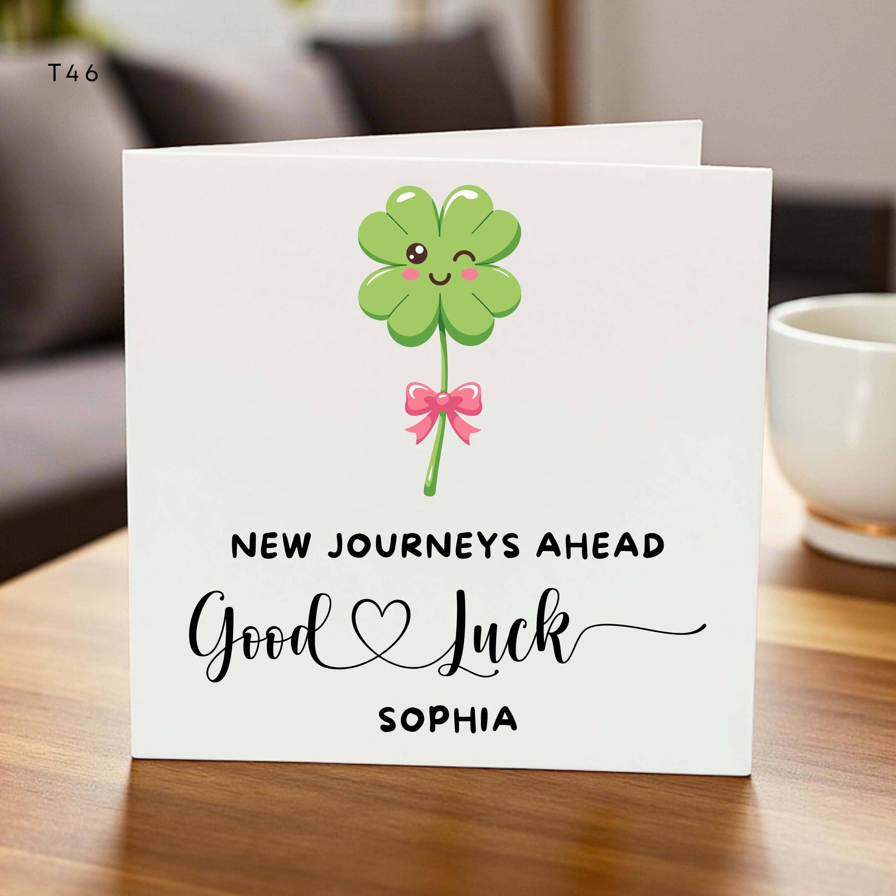 Good Luck Card, Personalised Good Luck Card, Good Luck Card for Her, Custom Name Card, Exam Good Luck Card, Simple Good Luck Card 6x6