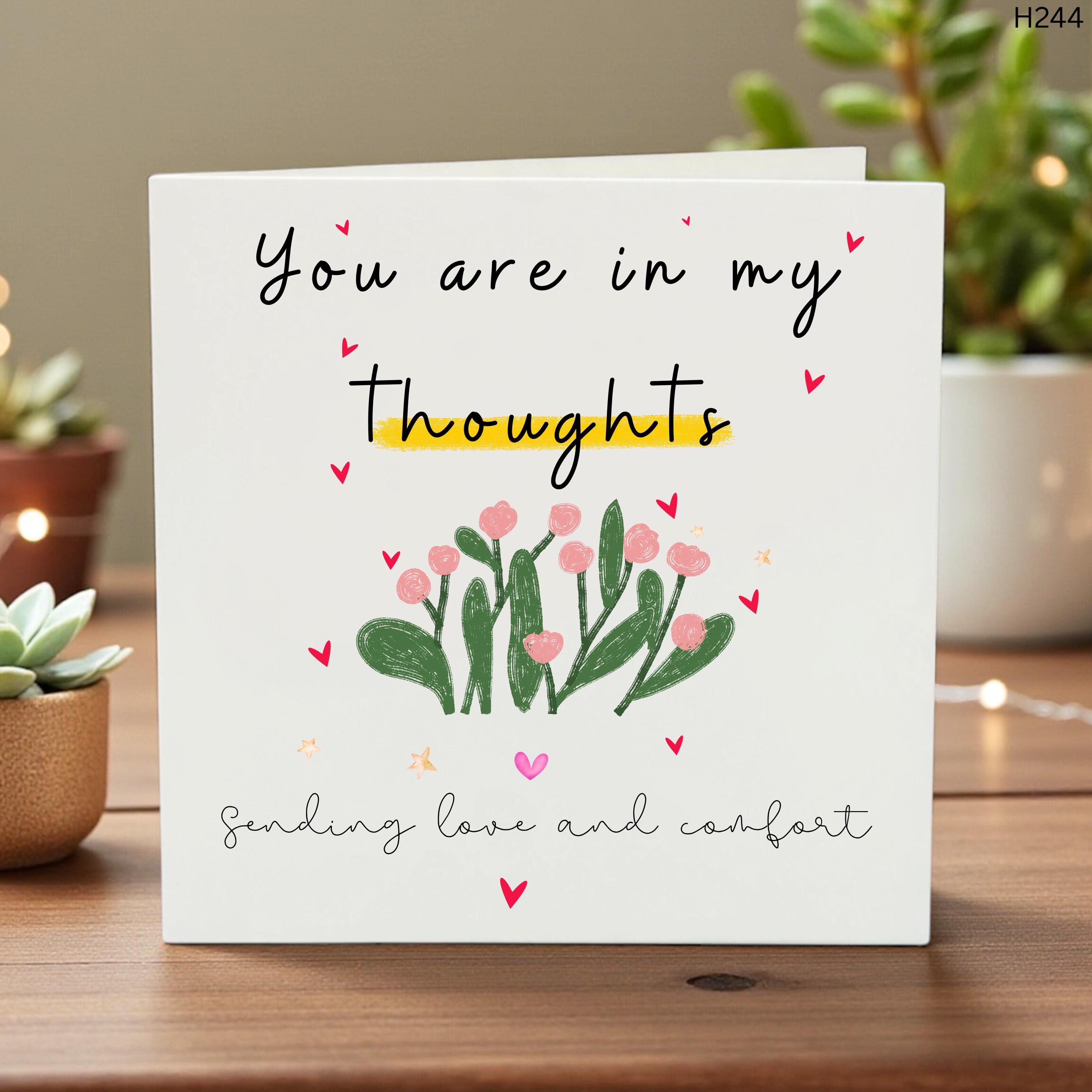 Thinking of You Card, Sympathy and Comfort Greeting, Handcrafted Love and Support, Floral Design, Encouraging Message for Loved Ones
