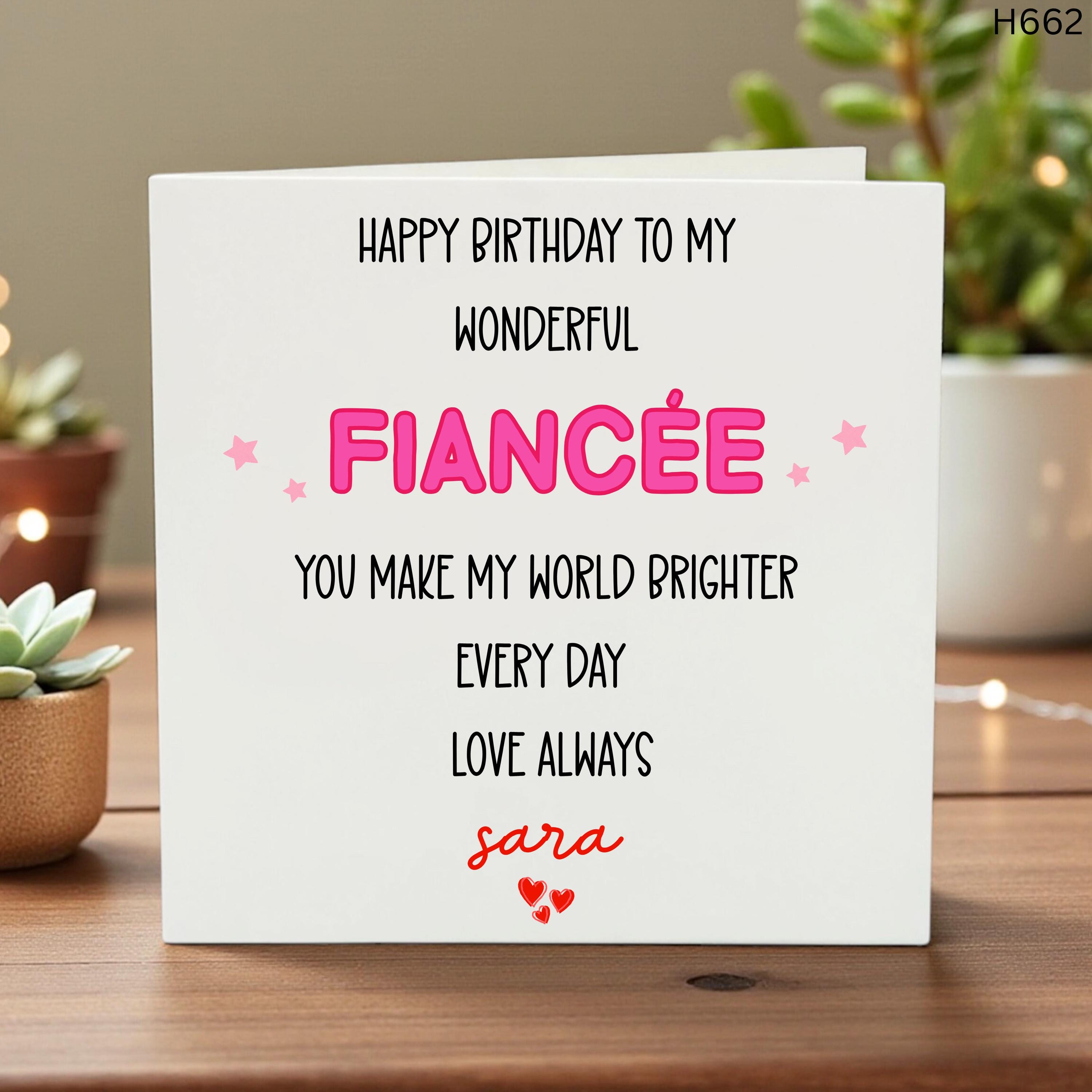 Birthday Card for Fiancée, Personalized Fiancée Card, Romantic Birthday Card, Gift for Fiancée, Engagement Birthday Card, Future Wife