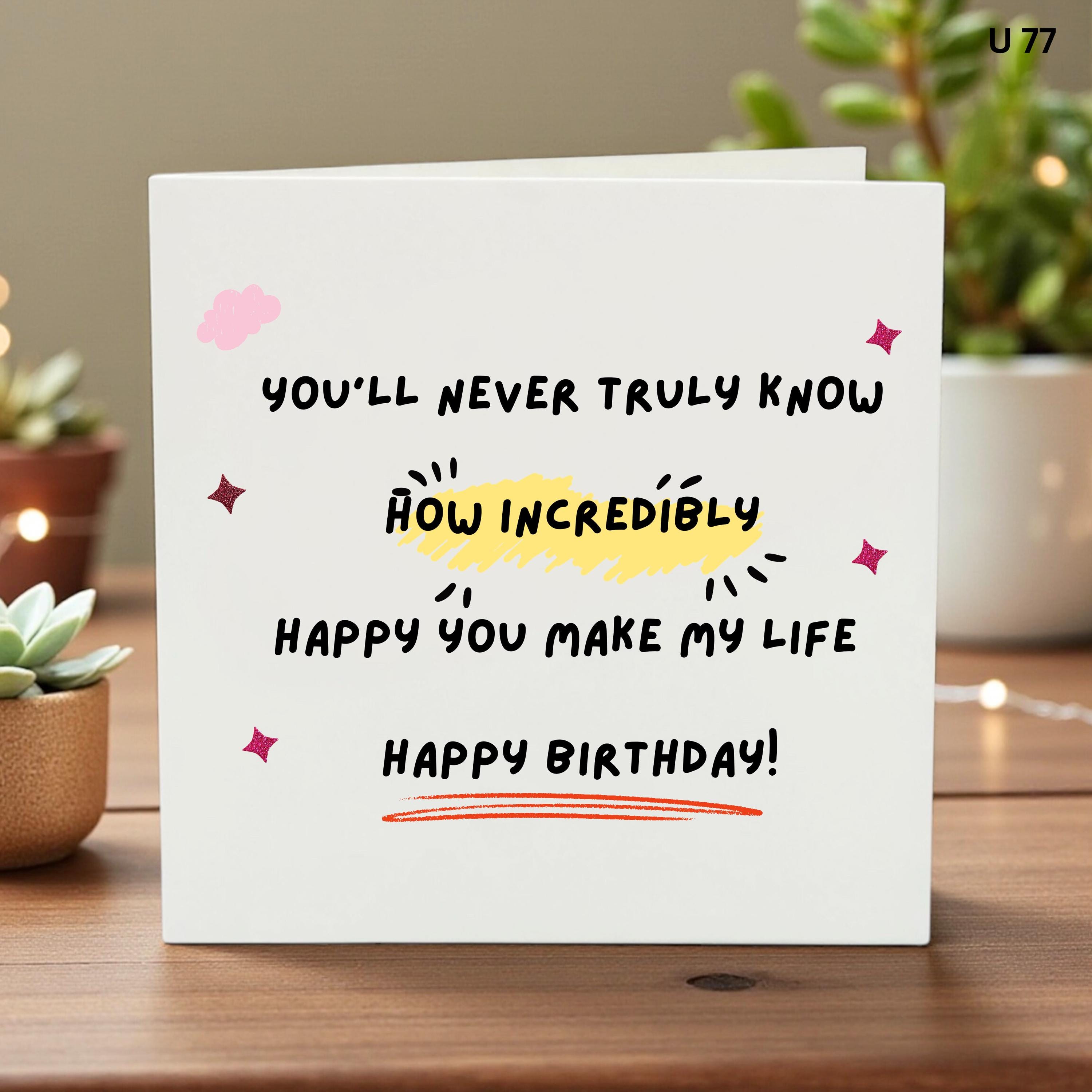 Romantic Birthday Card, Heartfelt Birthday Card,Appreciation Card, Love Card for Partner, Thoughtful Birthday Gift for Him or Her,Sweet Note