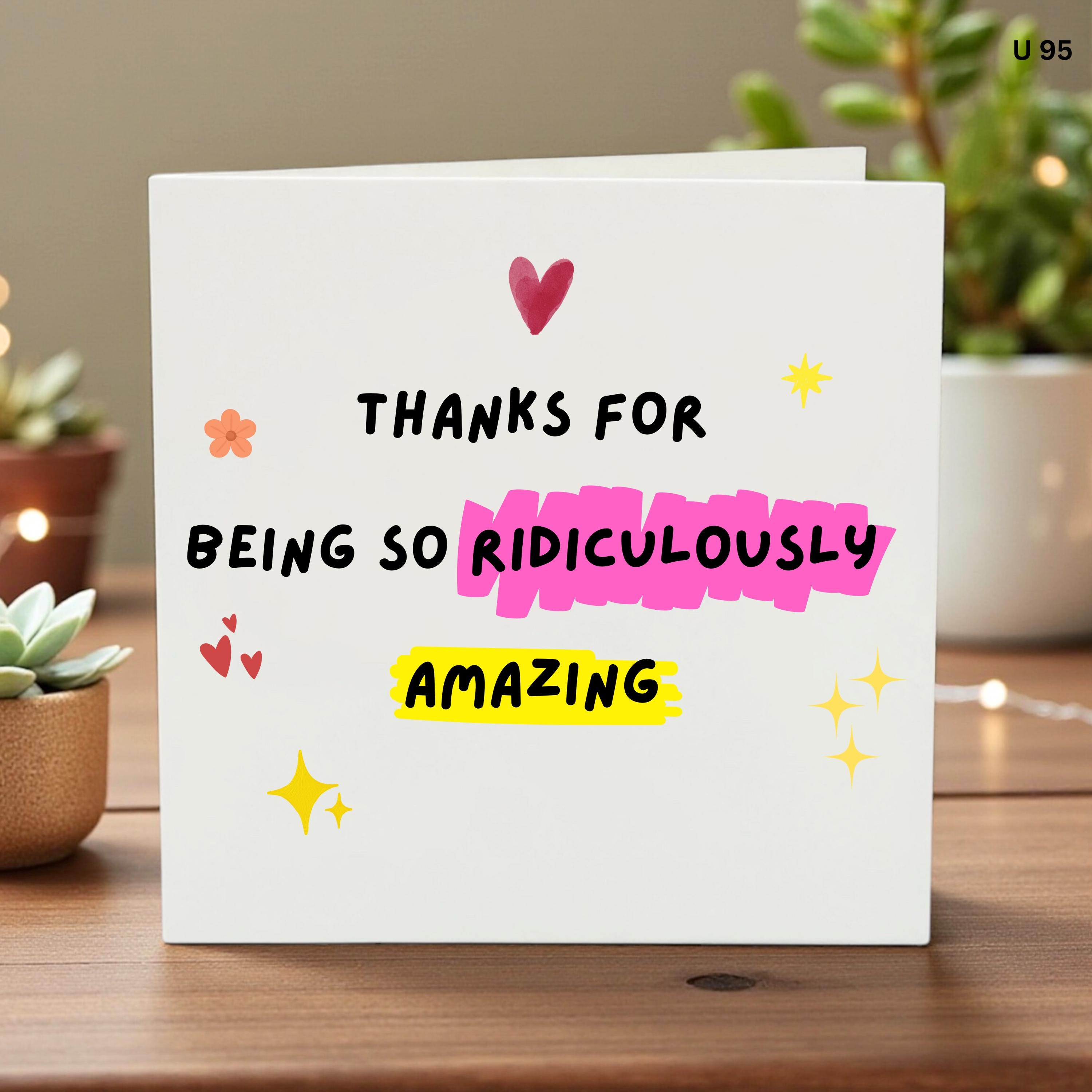 Thank You Card for Friend, Appreciation Gift for Bestie, Cute Thank You Note,Encouragement Card, Kindness Card,Thinking of You, Amazing Gift