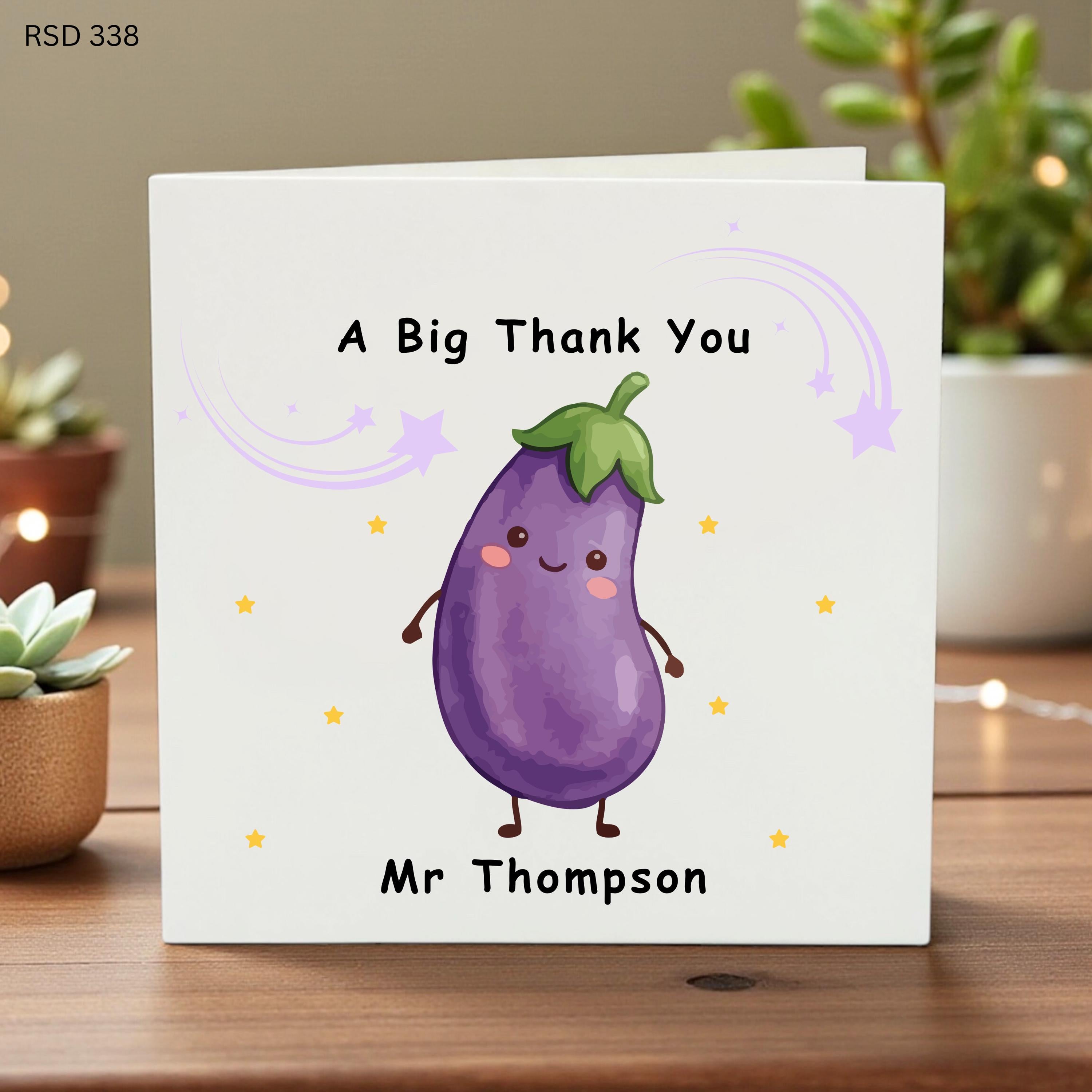 Personalized Thank You Card, Funny Banana Pun Greeting Card, Custom Name Thank You Note, Cute Fruit Illustration Card for Him or Her