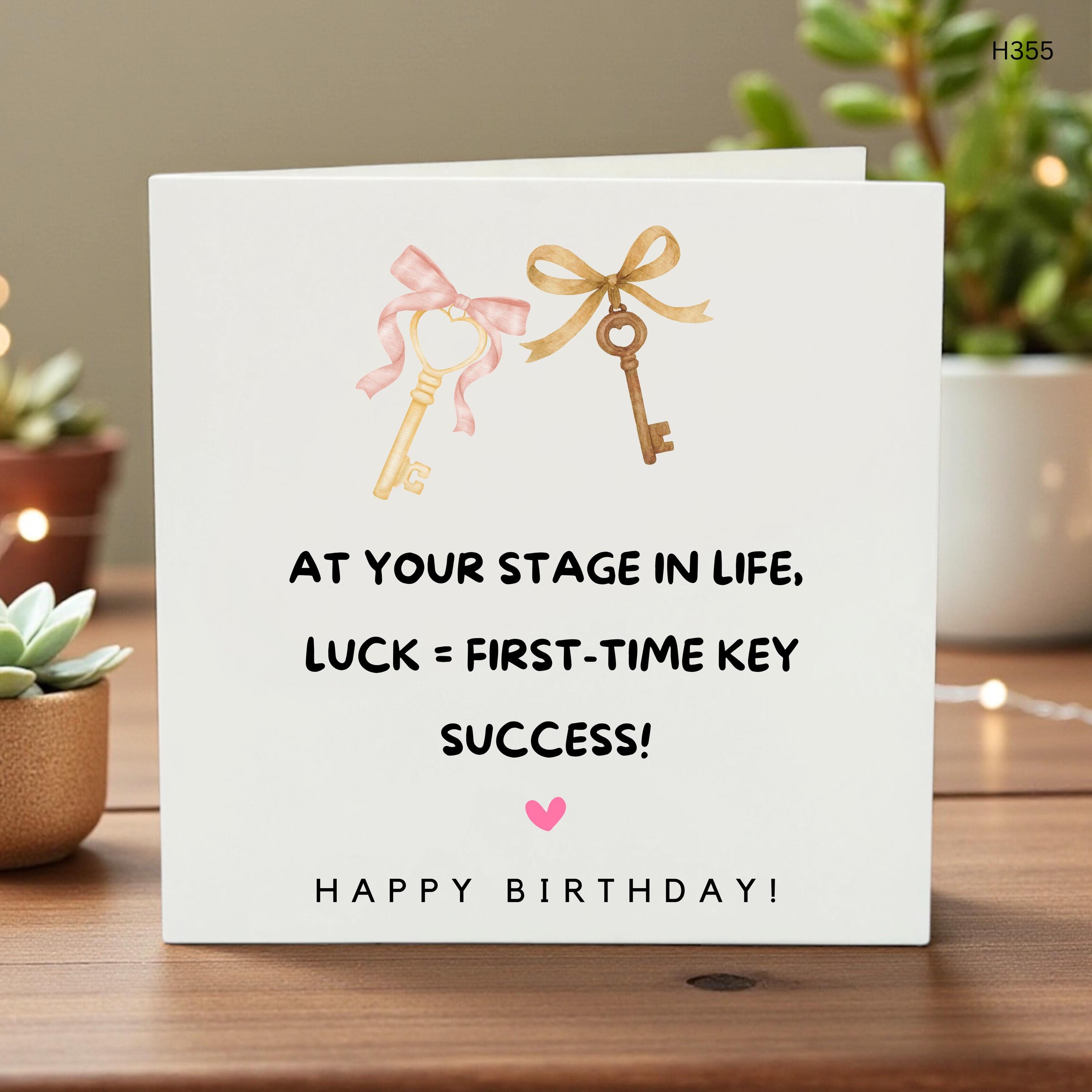 Funny 21st Birthday Card Key to the Door, First Home Birthday , Milestone Birthday Gift for Her, Adulting Humor Birthday Card, Key Success