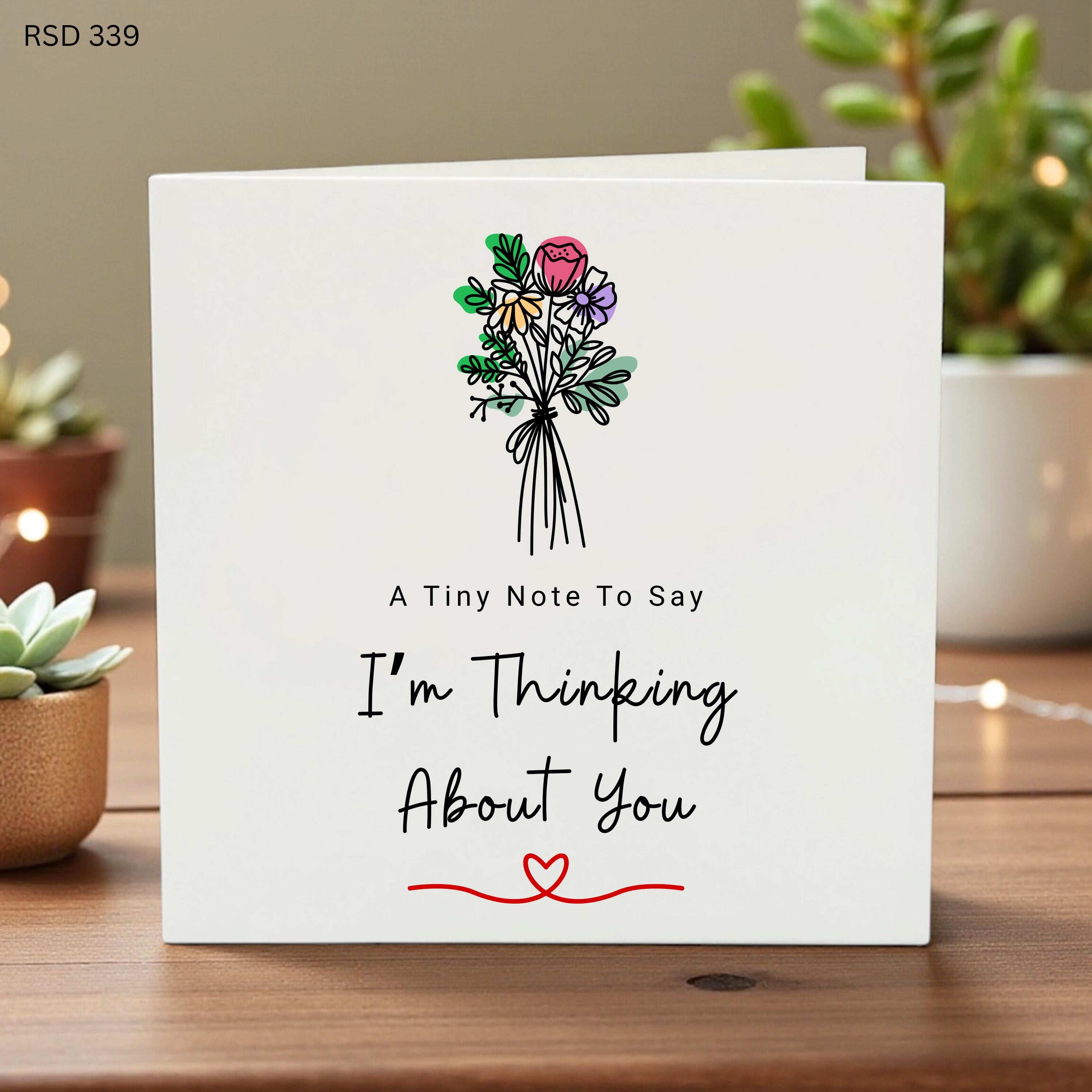 Thinking of You Card, Floral Greeting Card, Personalized Note Card, Custom Thinking Of You, Support Card, Sympathy Gift, Small Note 6x6