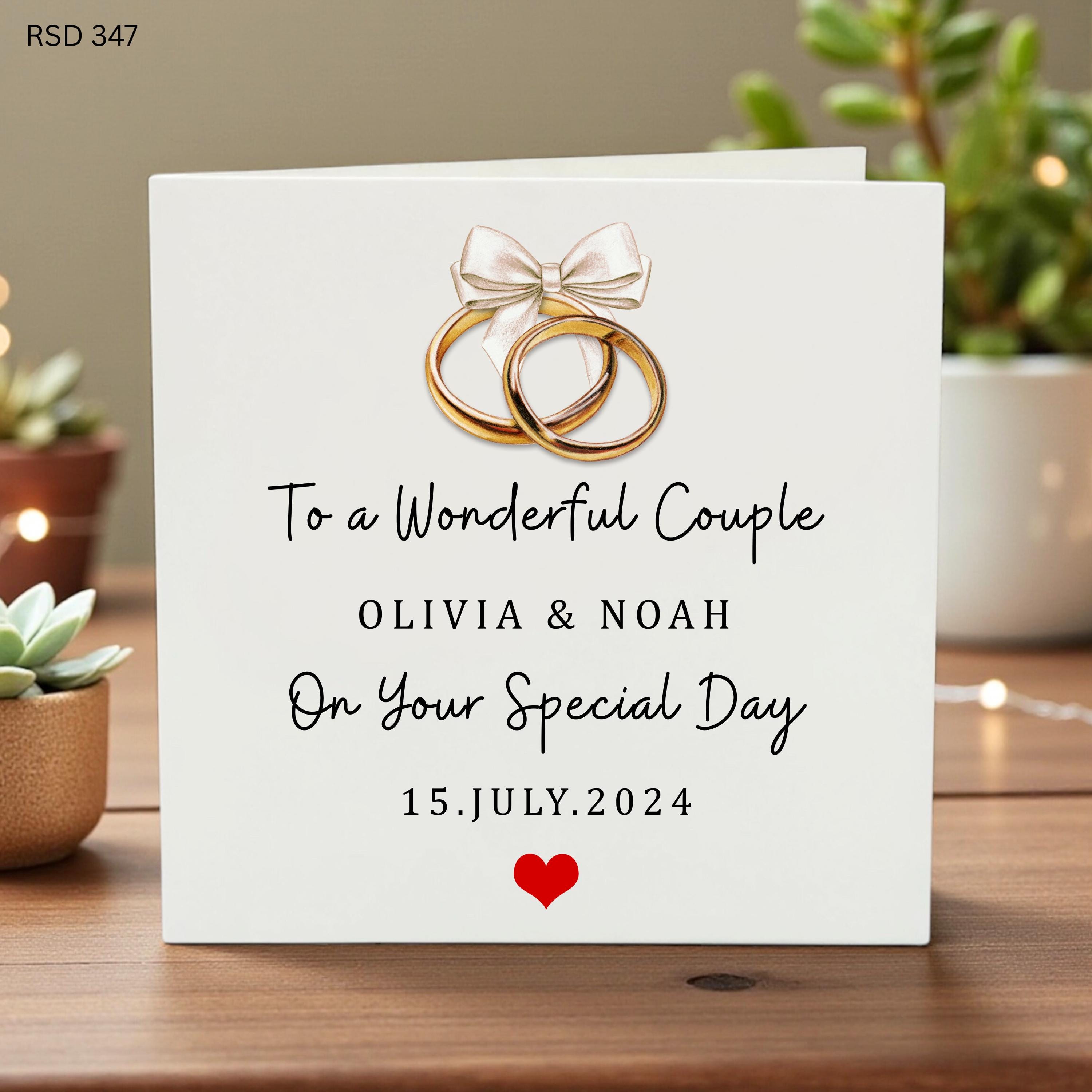 Personalized Wedding Card, Custom Couple Card, Wedding Gift For Couple, Engagement Card, Newlywed Card, Wedding Keepsake, Personalized Card