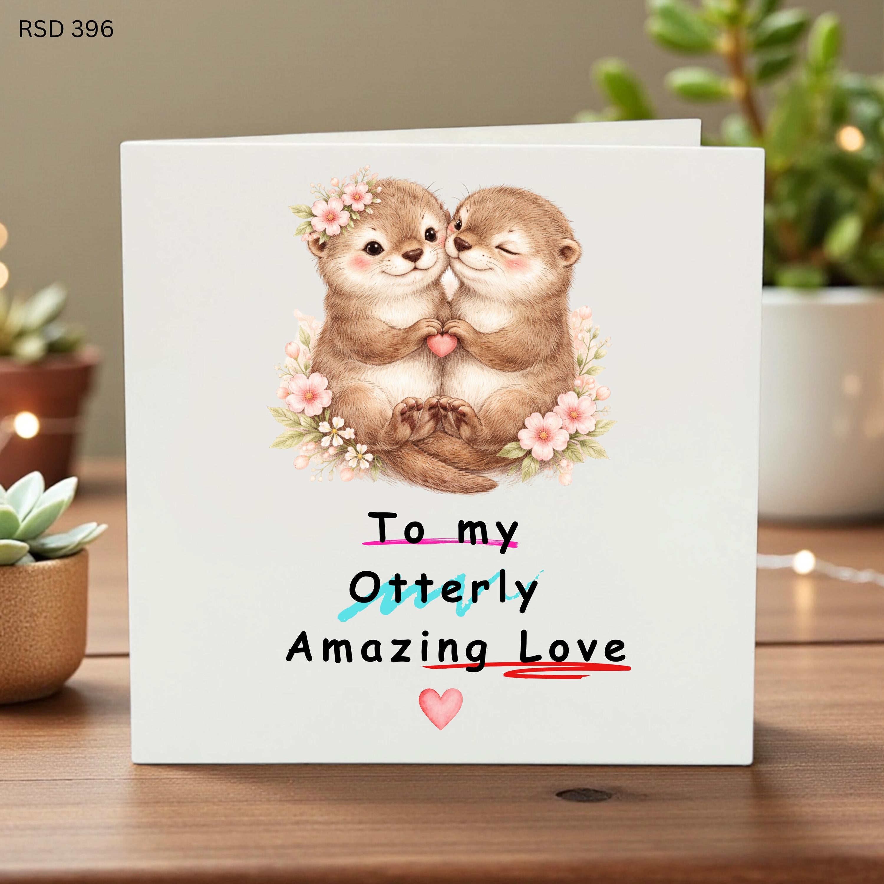 Funny Otter Anniversary Card, Otterly Amazing Love, Cute Animal Pun Card, Romantic Love Card, Anniversary Gift for Him or Her,Punny Greeting