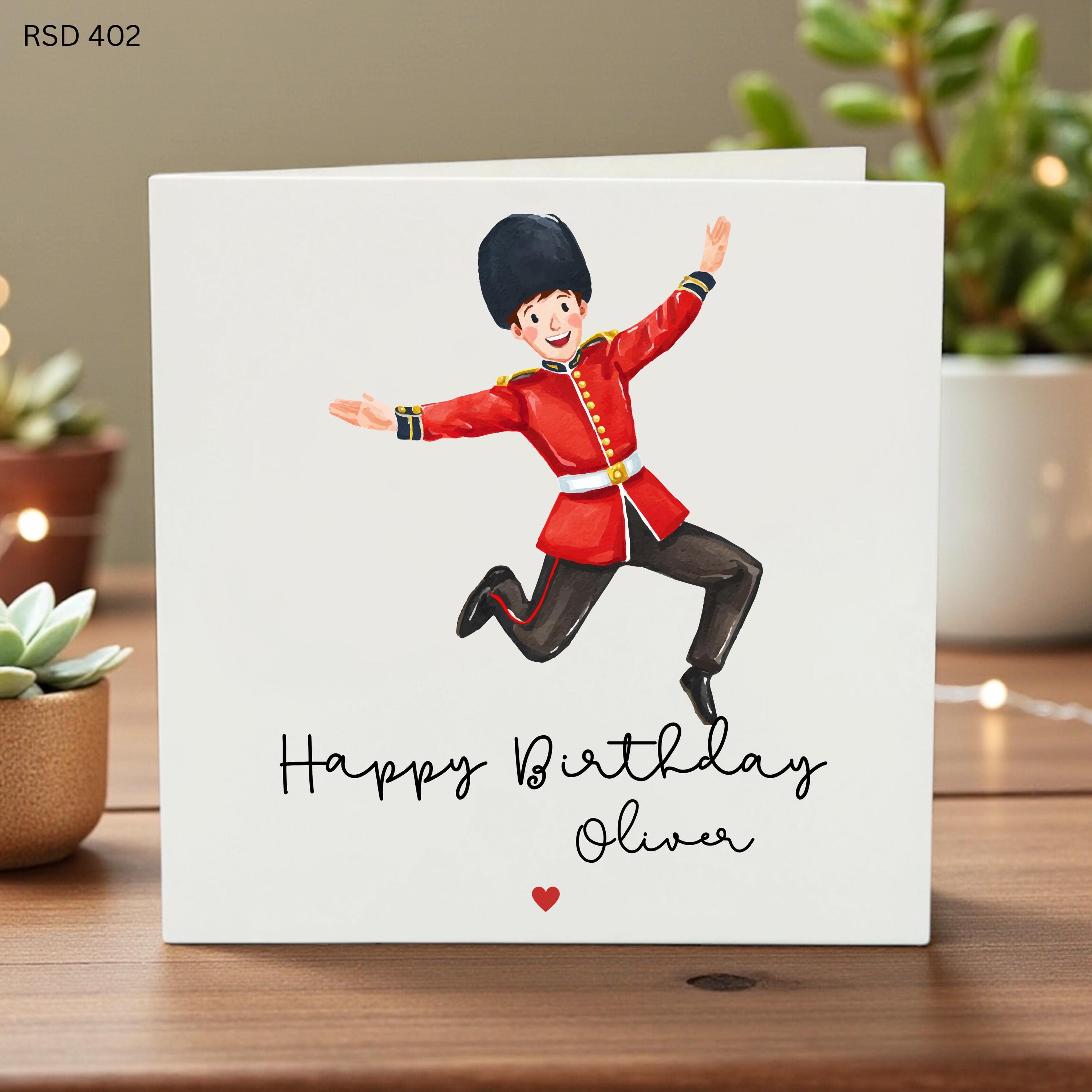Funny Royal Guard Birthday Card โ British Humor Greeting Card-Funny Birthday Card,Elegant Birthday Card, Handwritten Font, Personalised Card