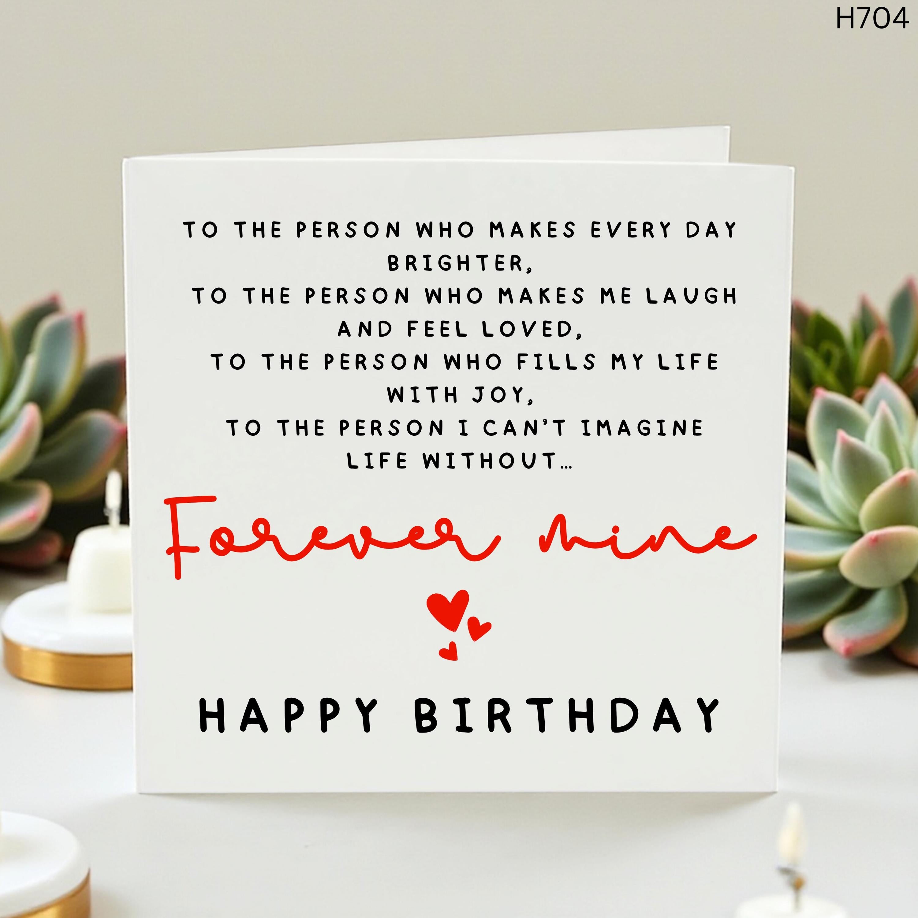 Romantic Birthday Card for Husband Wife, Heartfelt Birthday Gift for Him Her, Forever Mine Love Card, Personalized Anniversary Greeting Card
