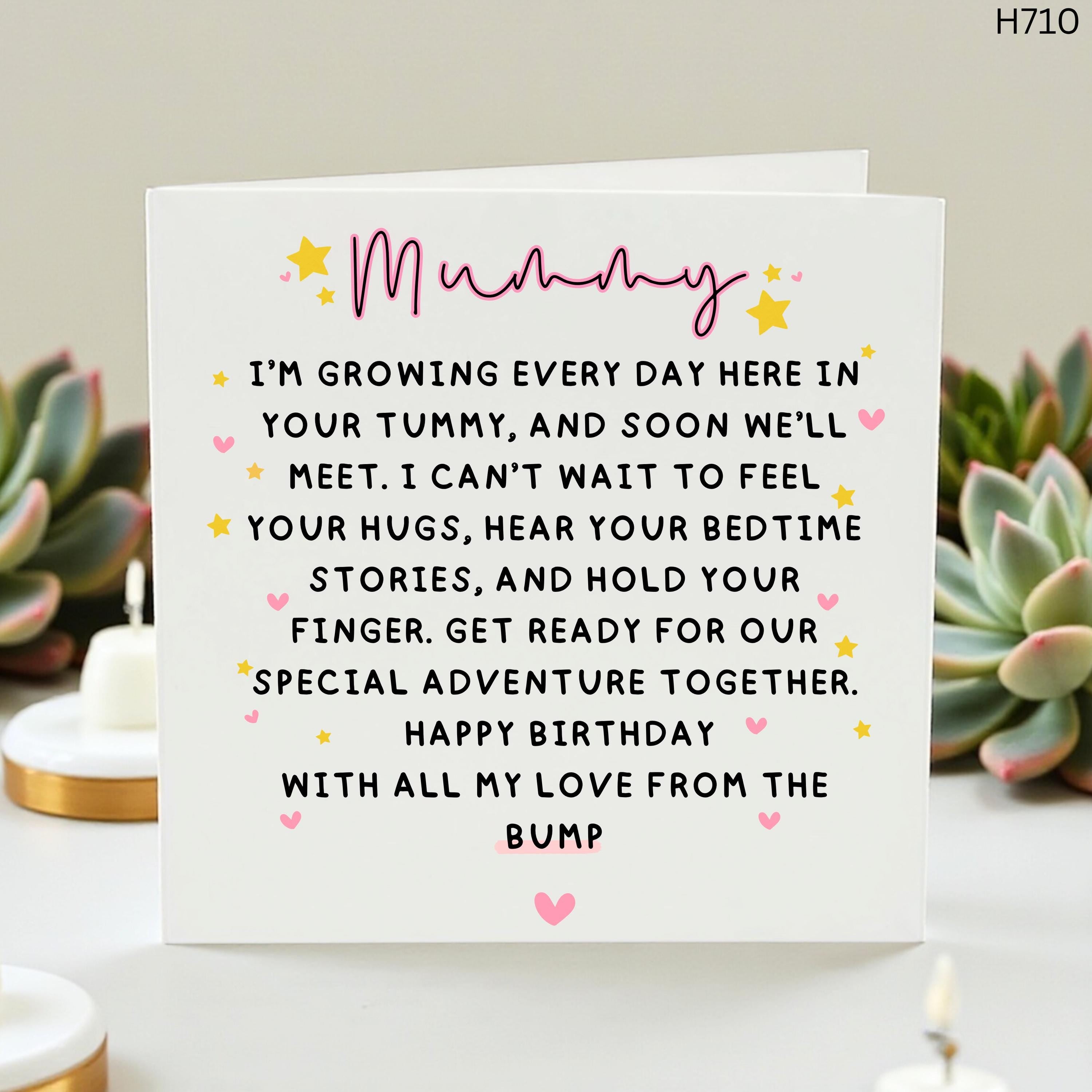 Birthday Card for Mommy from the Bump, Pregnancy Birthday Gift for Wife, Cute New Mom Birthday Card, Baby Bump Birthday Note, First Birthday