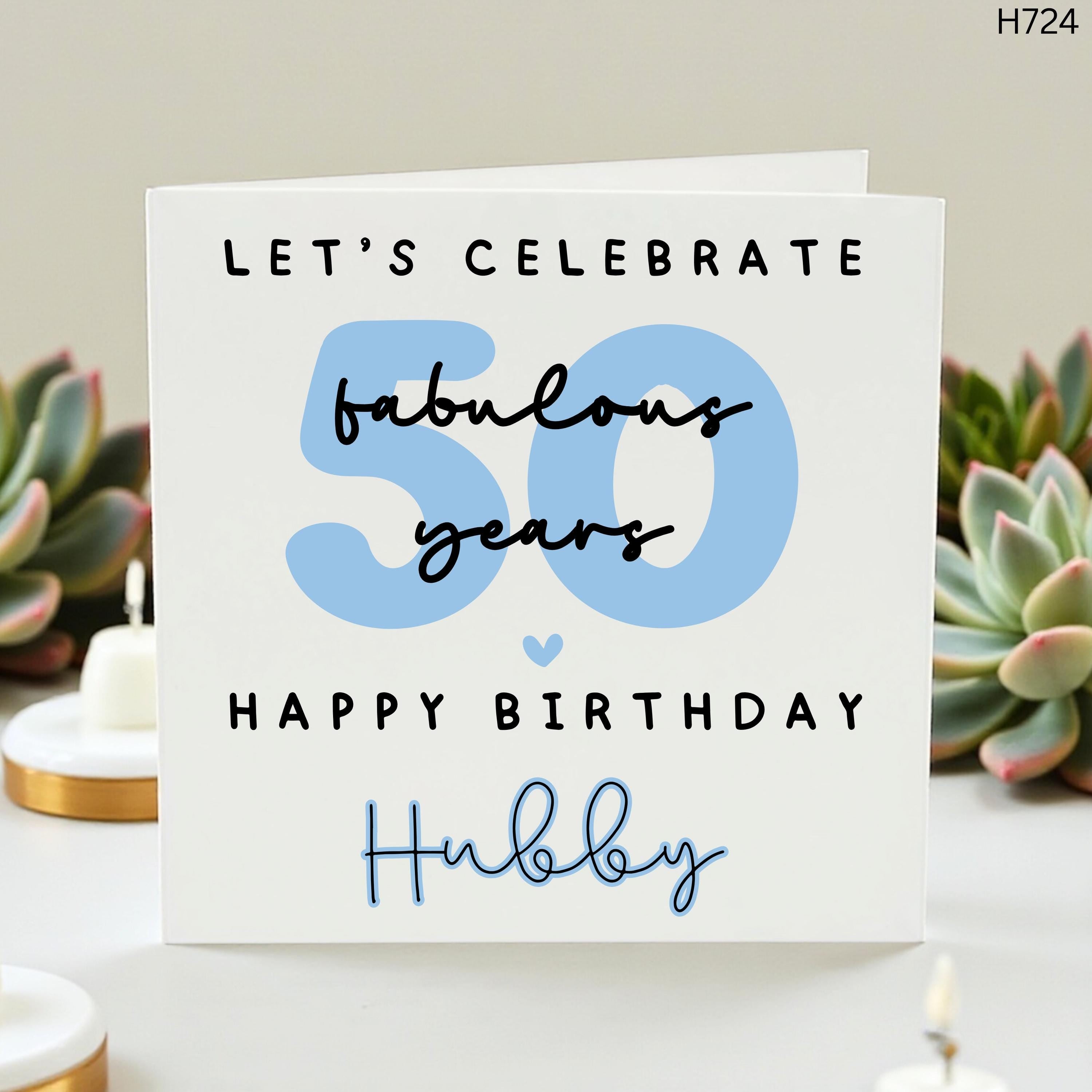 50th Birthday Card for Husband, Fabulous 50 Gift for Hubby, Personalized Birthday Card, 50th Milestone Greeting, Funny Husband Gift