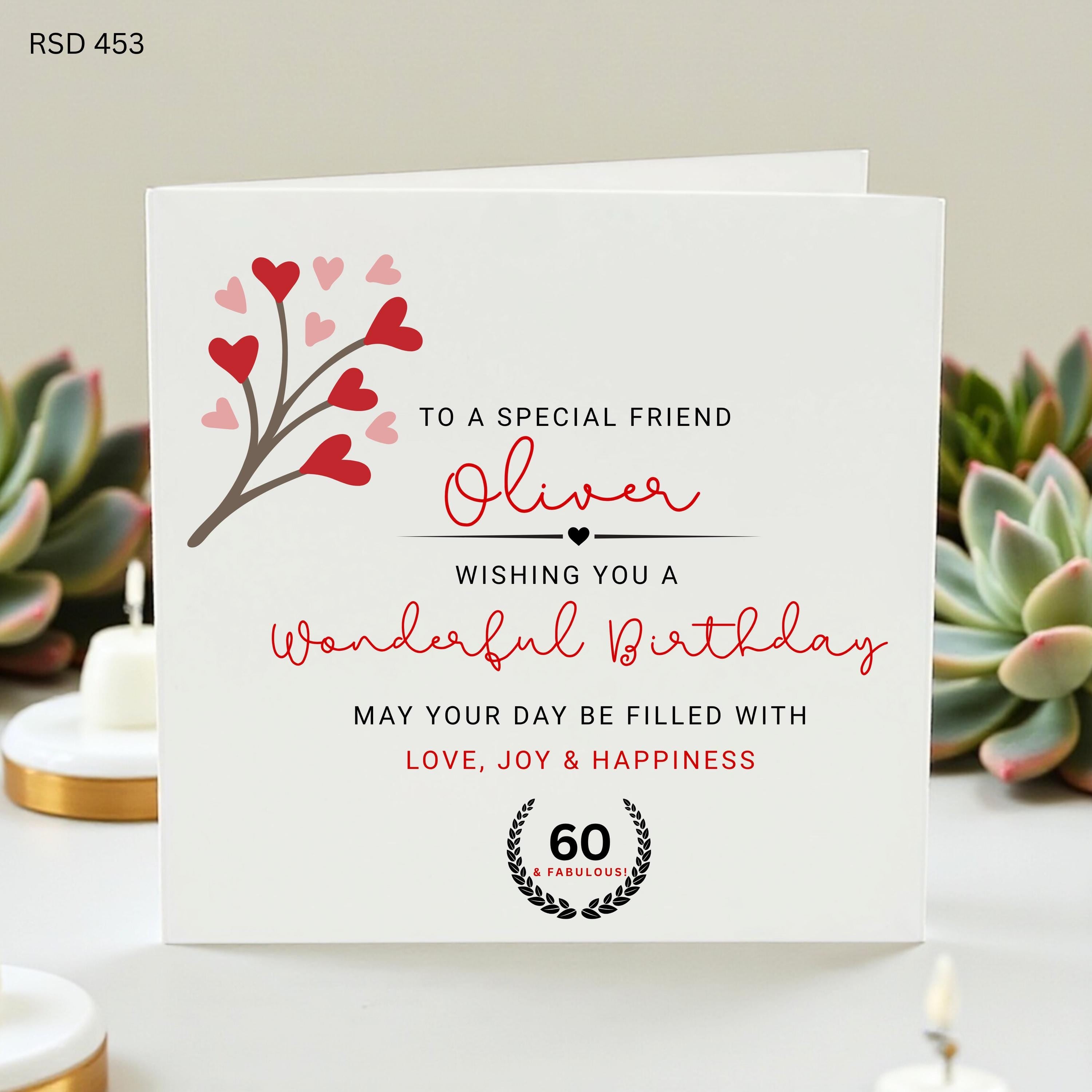 Personalised 60th Birthday Card for Her, 60th birthday card for mum, sister, auntie, friend, 60th Birthday Gift 6x6