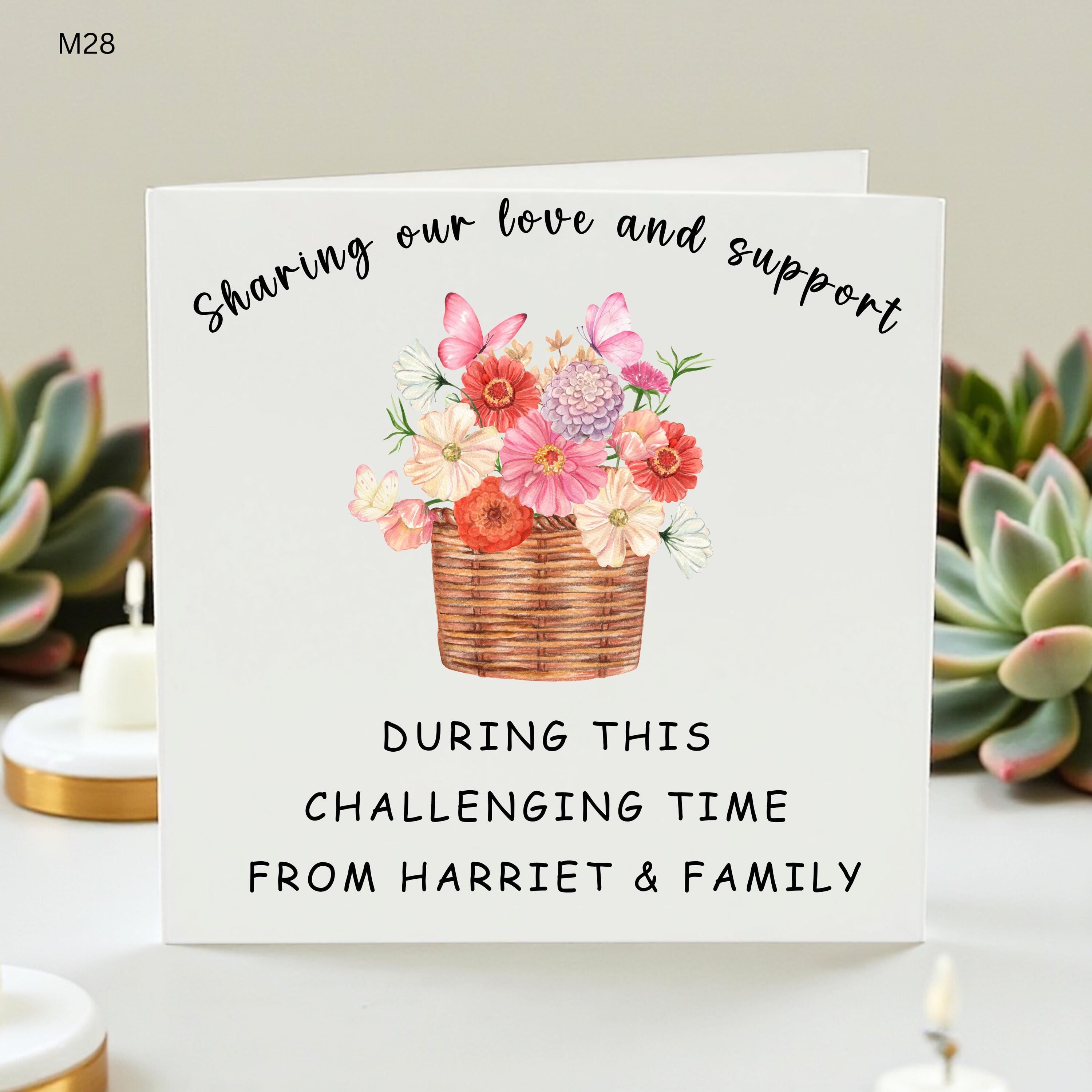 Personalized Sympathy Card – Sending Our Love to You, Custom Condolence Card, Loss of Loved One, Bereavement Card with Name & Family