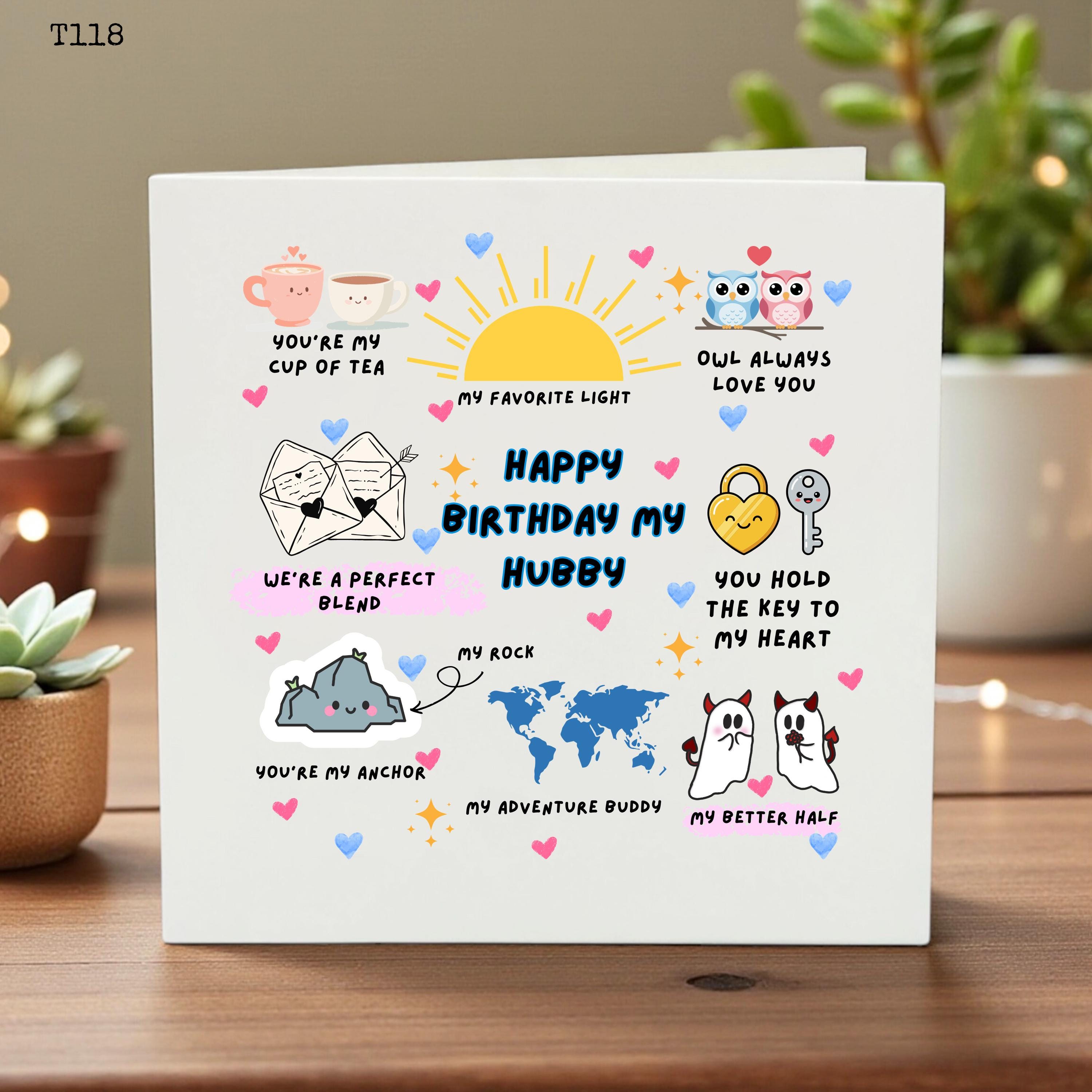 Birthday Card for Husband, Cute Puns Hubby Birthday , Custom Romantic Card for Husband, Funny Husband Birthday Gift, Unique Hubby Bday Card