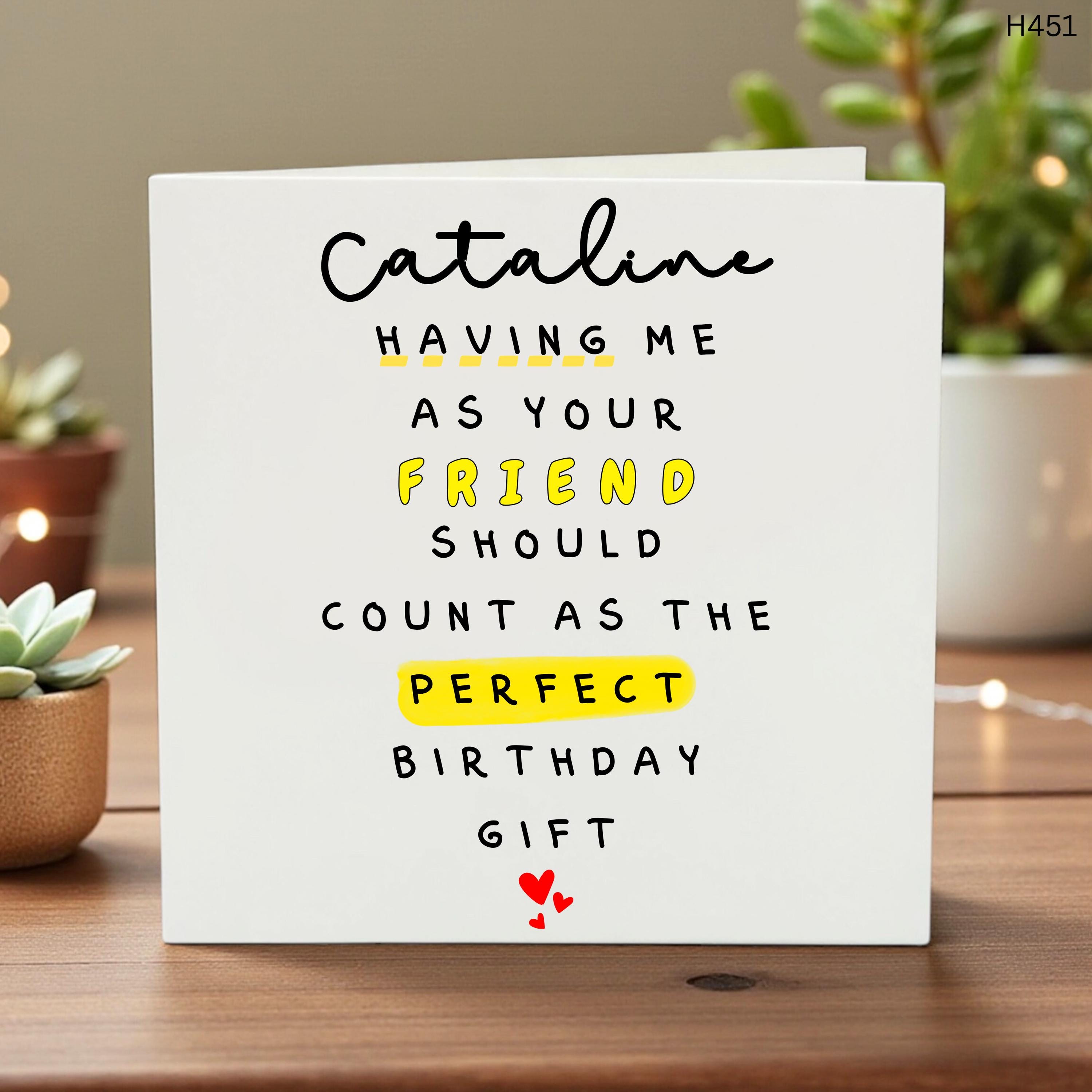 Funny Birthday Card for Friend, Personalized Cute Greeting, Humorous Best Friend Gift, Unique Milestone Birthday Card, Custom Card 6x6