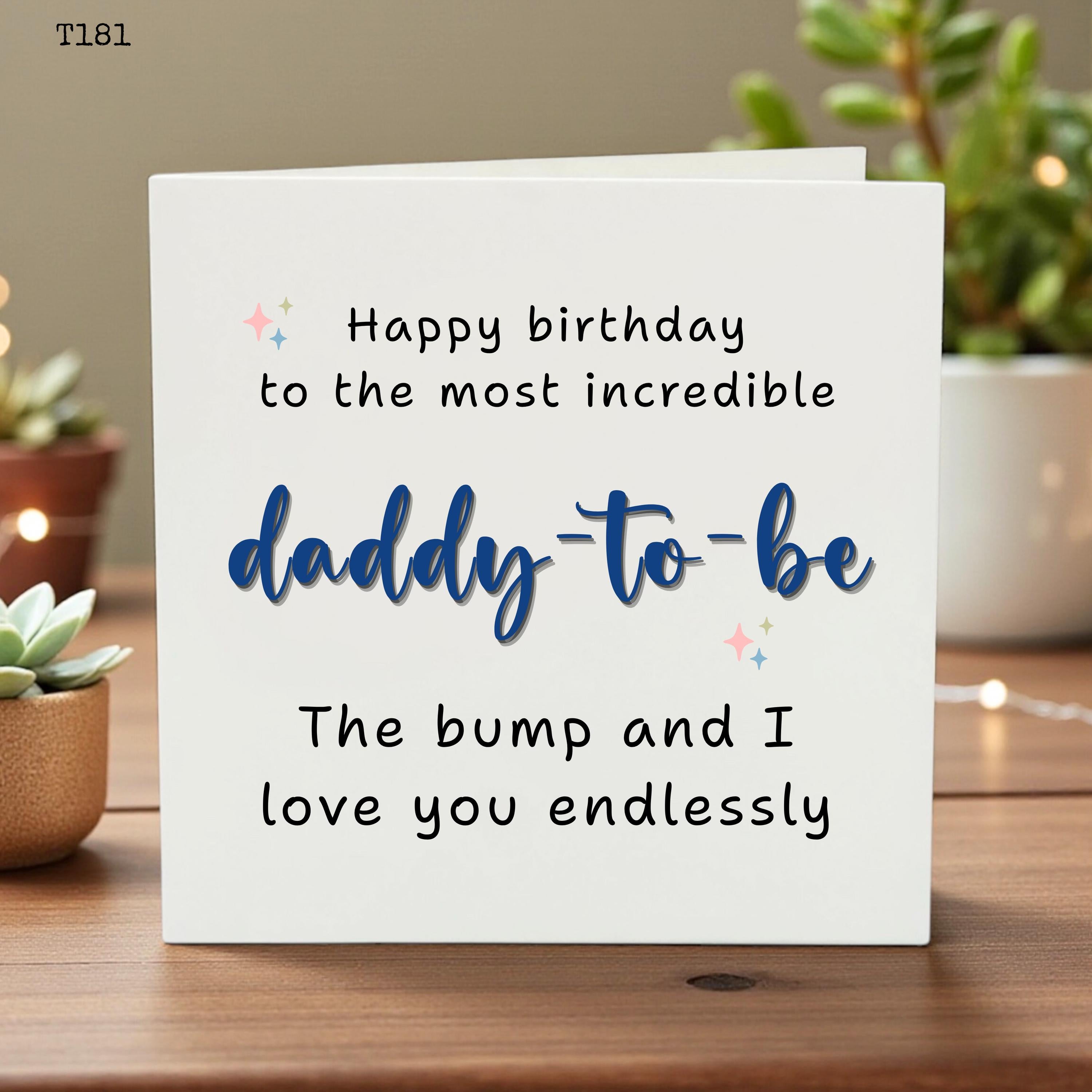 Happy Birthday Daddy to Be Card from the Bump, Pregnancy Announcement for New Dad, First Time Father Birthday Gift, To My Daddy To Be Card