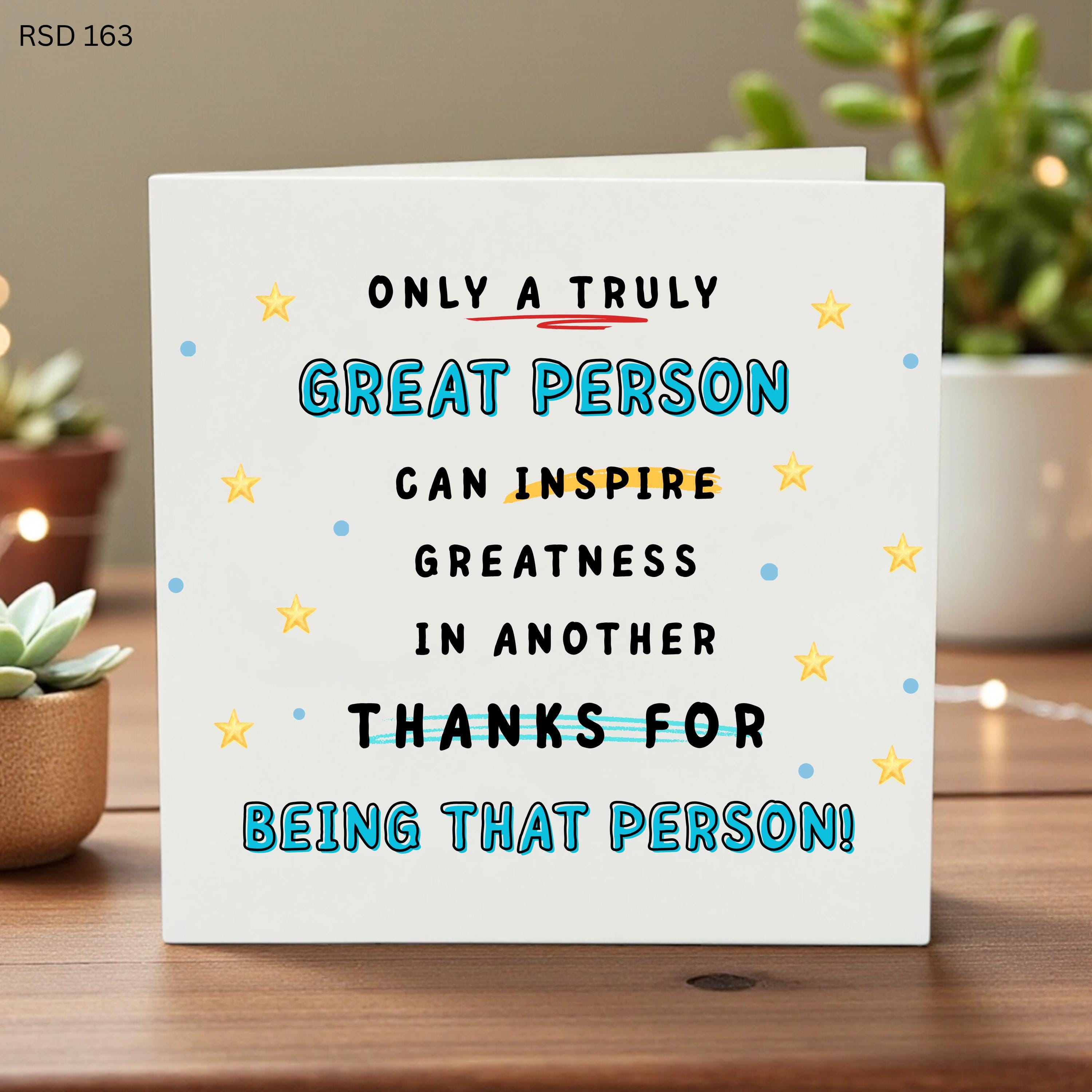 Inspirational Thank You Card, Motivational Appreciation Card, Encouragement Card for Friend or Colleague, Unique Gift Idea
