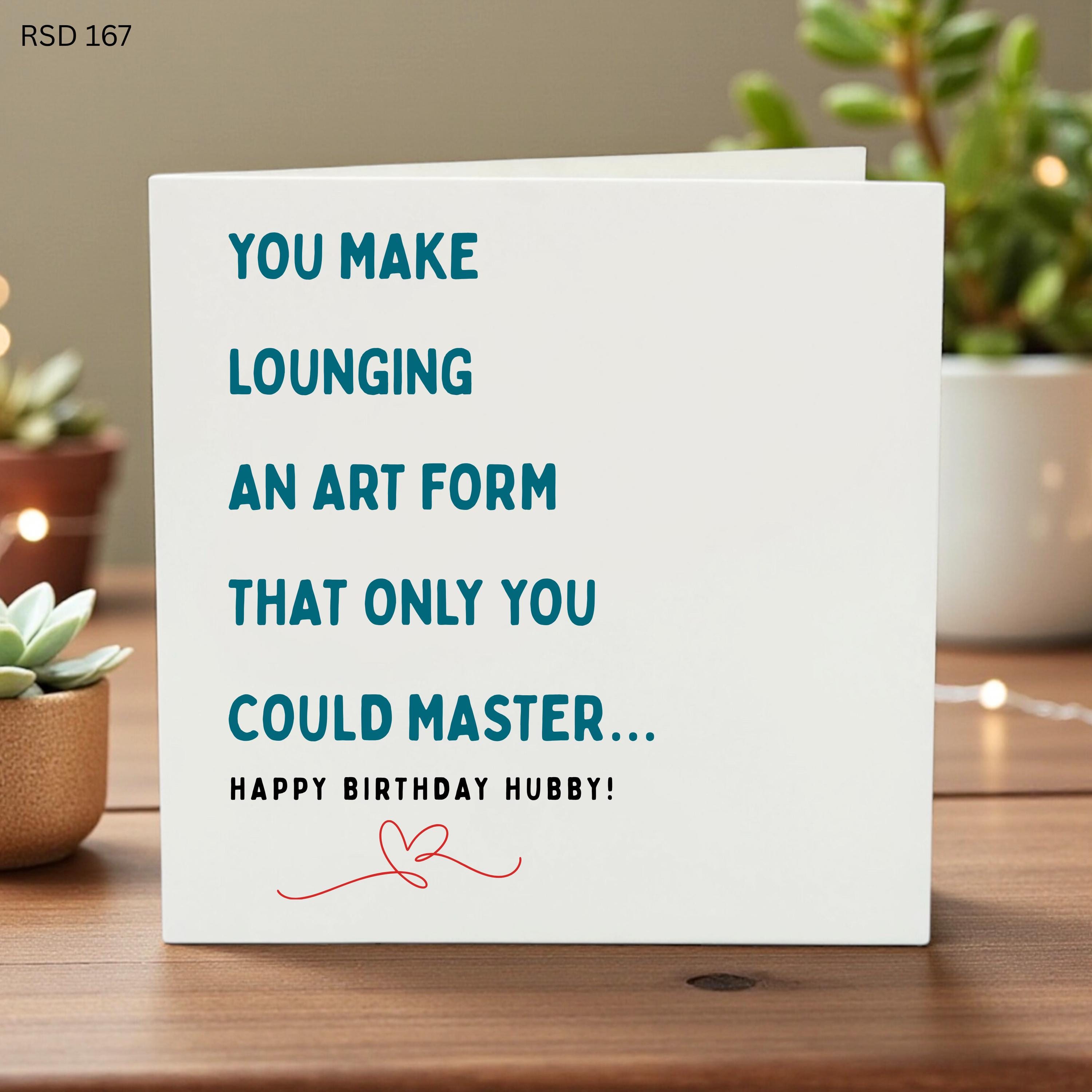 Funny Birthday Card for Husband, Hubby Birthday Greeting, Humorous Love Card, Husband Gift, Cute Cartoon Style, Romantic Birthday