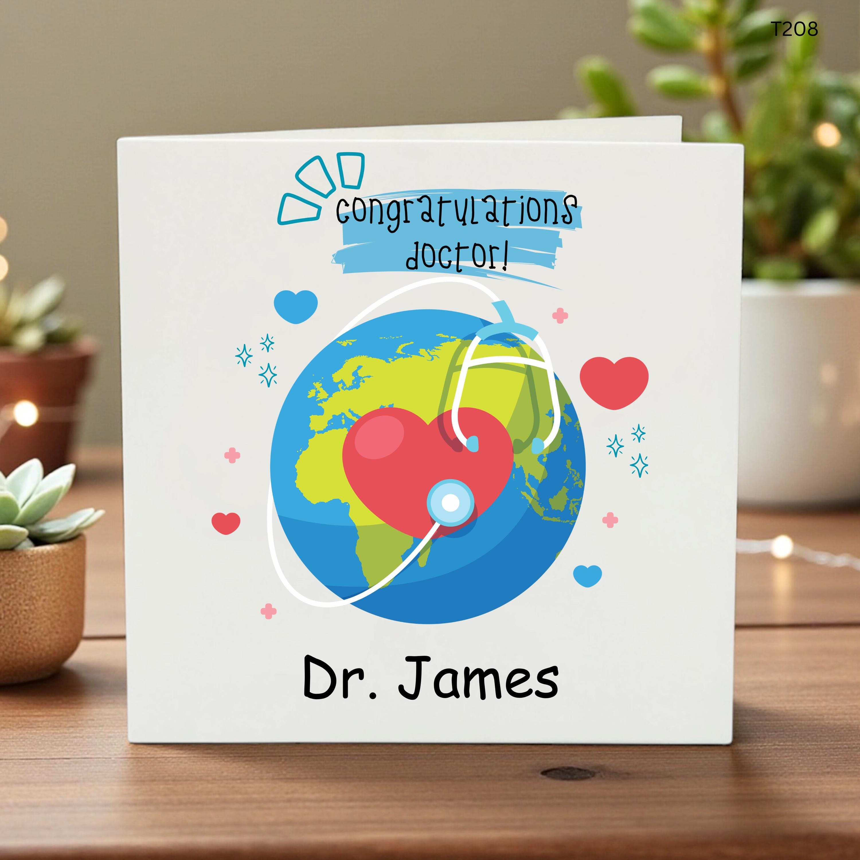 Personalized Doctor Graduation Card, Congratulations Doctor Gift, Custom Medical School Grad Card, Future Doctor Gift, Med School Graduation