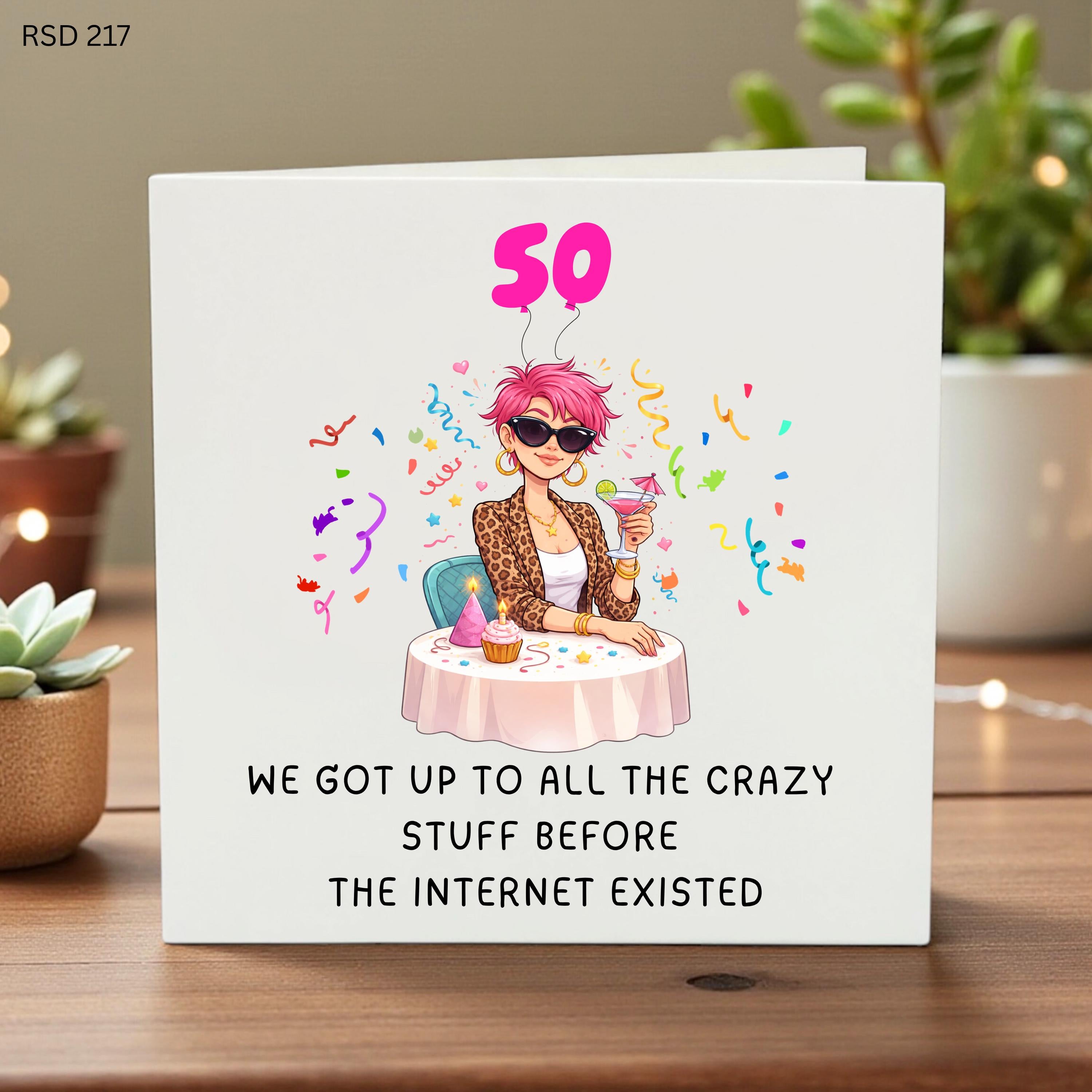 Funny 50th Birthday Card for Best Friend or Sister, 50 and Fabulous Card, We Did Crazy Stuff Before the Internet,Milestone 50th Gift for Her