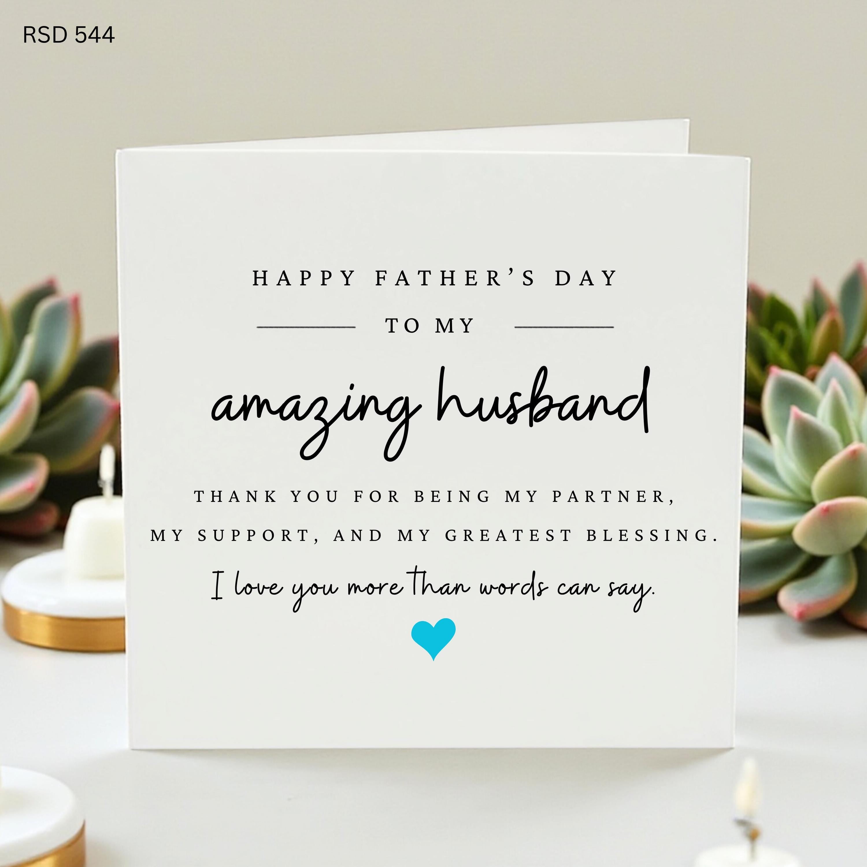 Father's Day Card for Husband, Romantic Greeting Card for Hubby, To My Amazing Husband, Meaningful Fathers Day Gift, Love Card for Partner