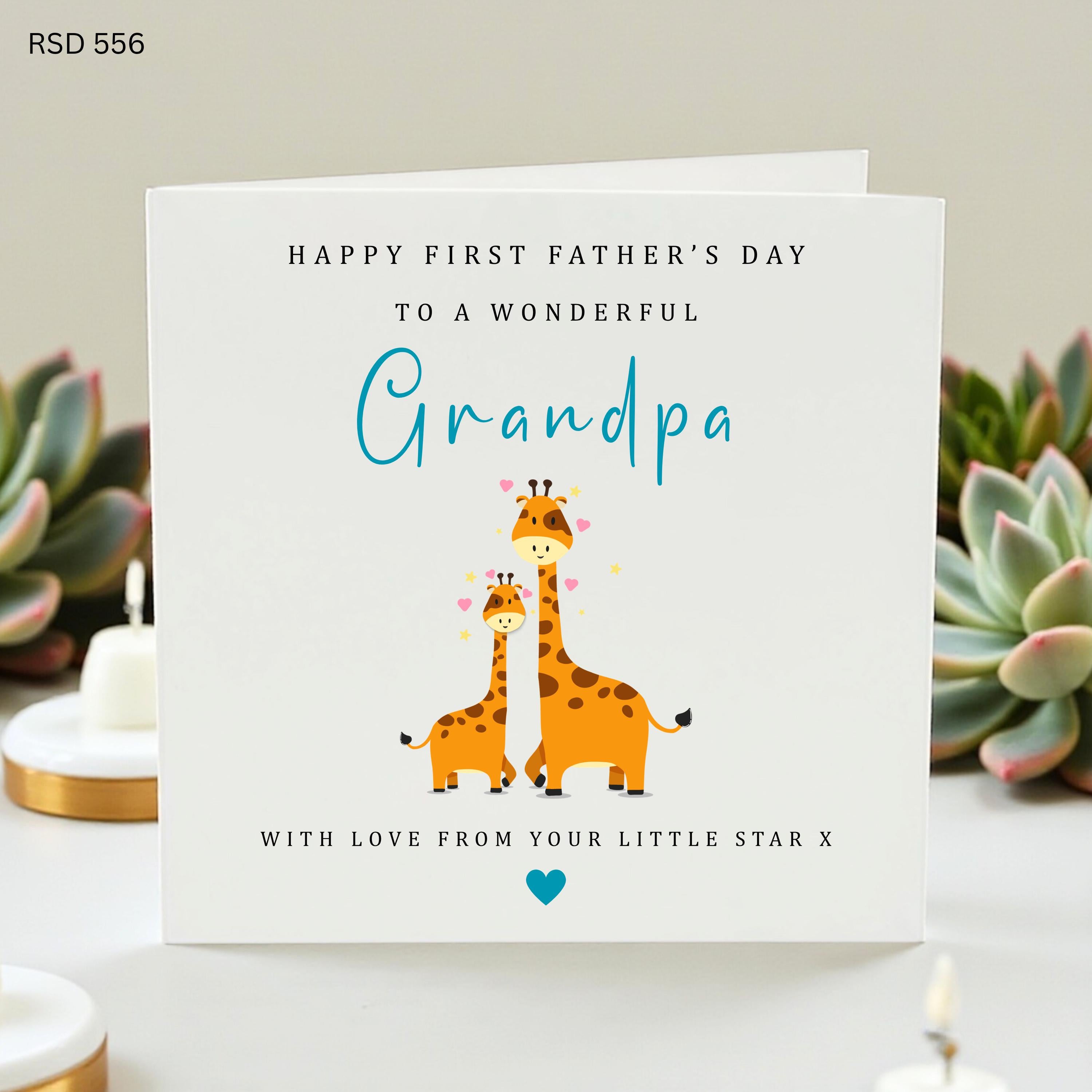 First Fathers Day Card for Grandpa, New Grandfather Card from Grandchild, Custom Grandad Card, Cute Giraffe Card, First Time Grandpa Gift